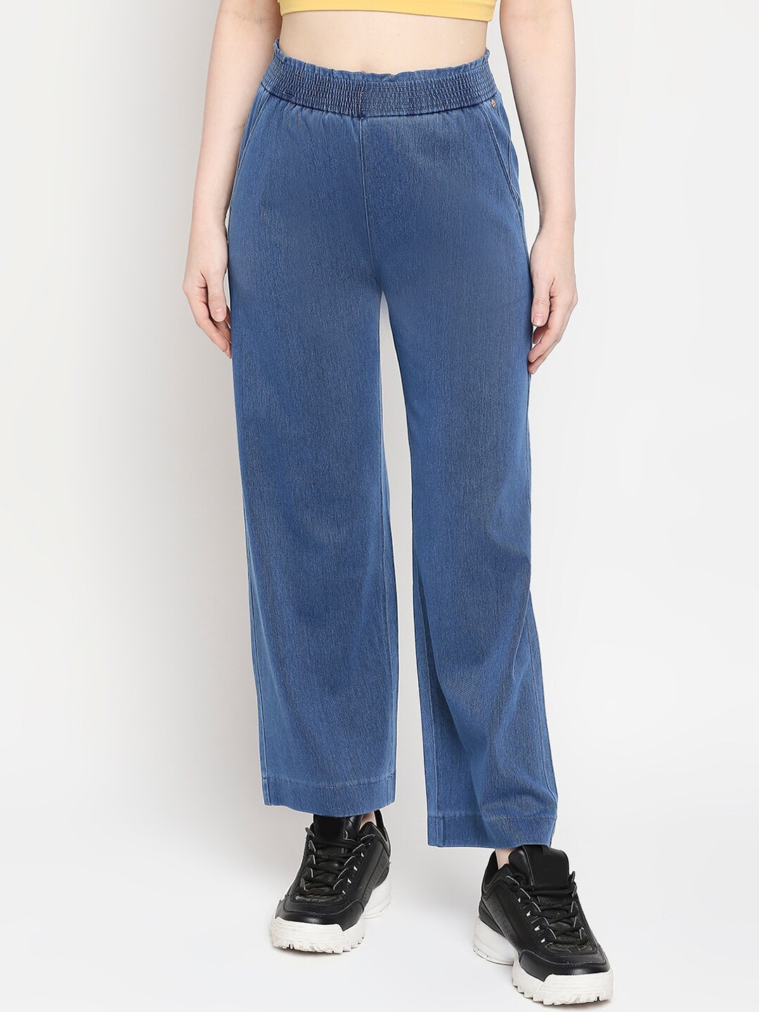 

SPYKAR Women Cotton Track Pants, Blue