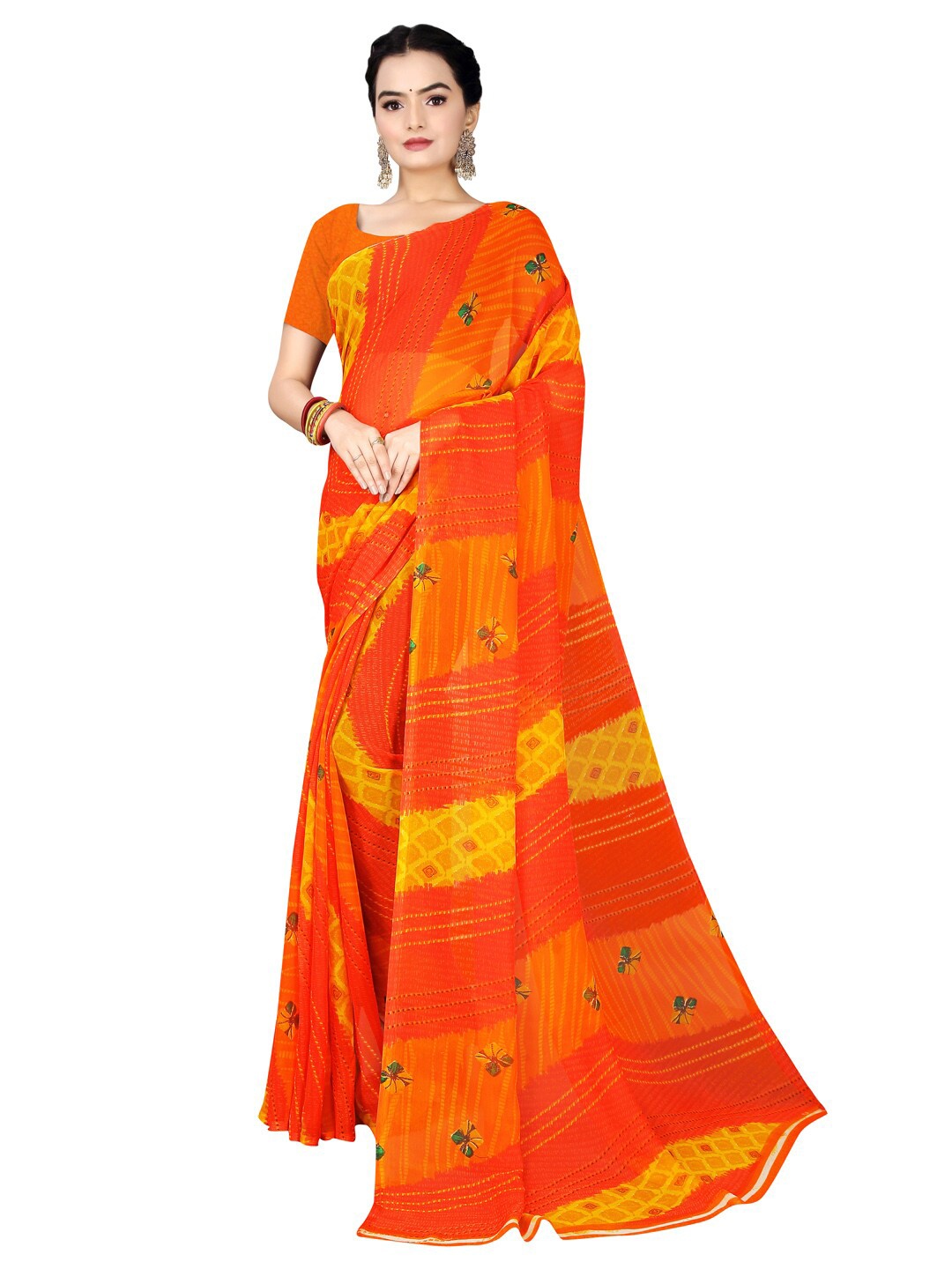 

Florence Ethnic Motifs Pure Georgette Saree, Red