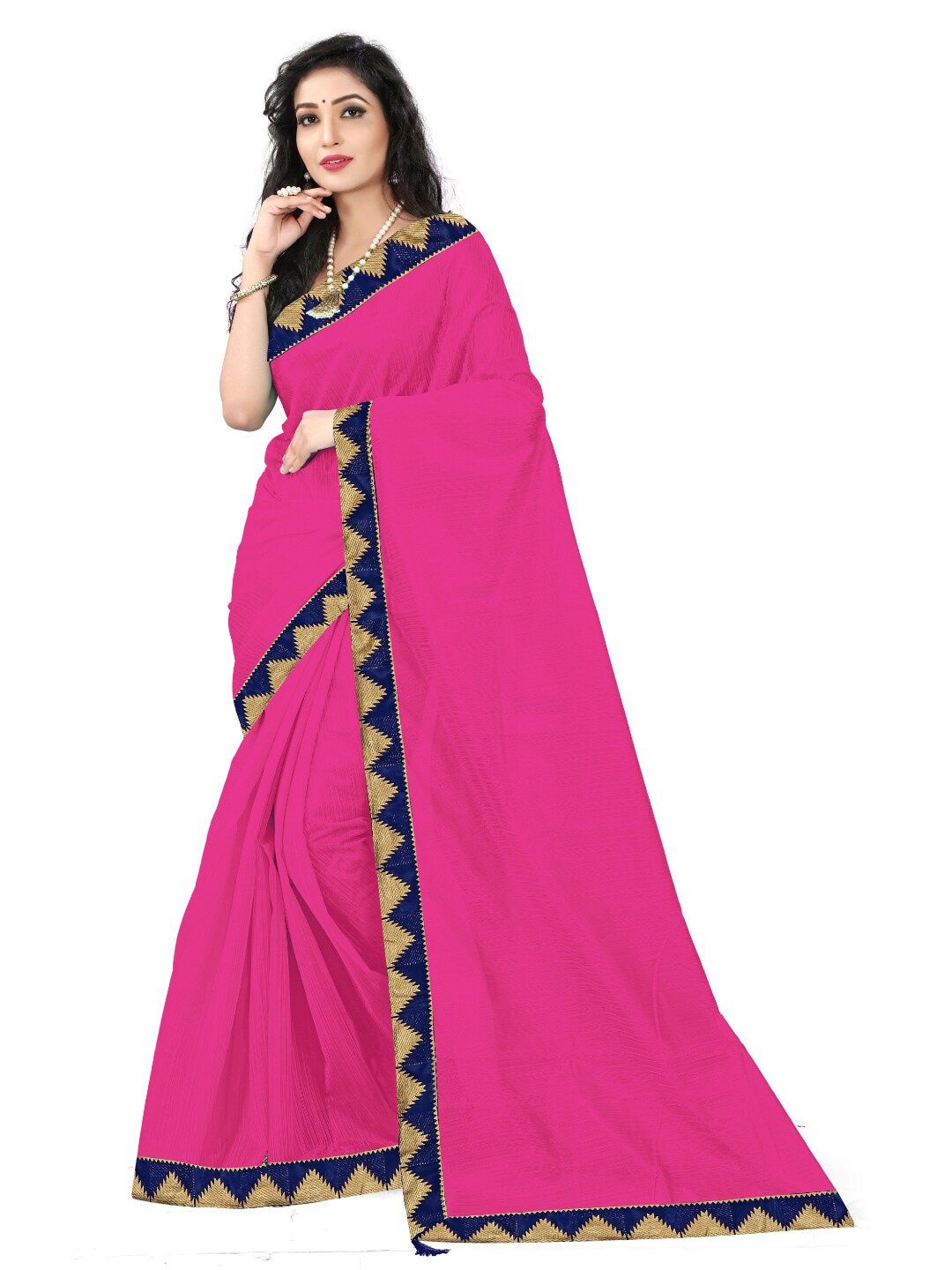 

Florence Solid Art Silk Saree, Magenta