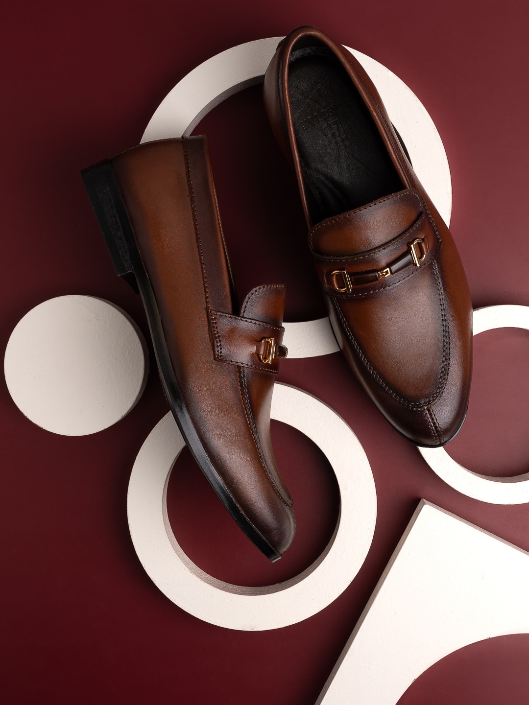 

LA BOTTE Men Leather Formal Loafers, Brown