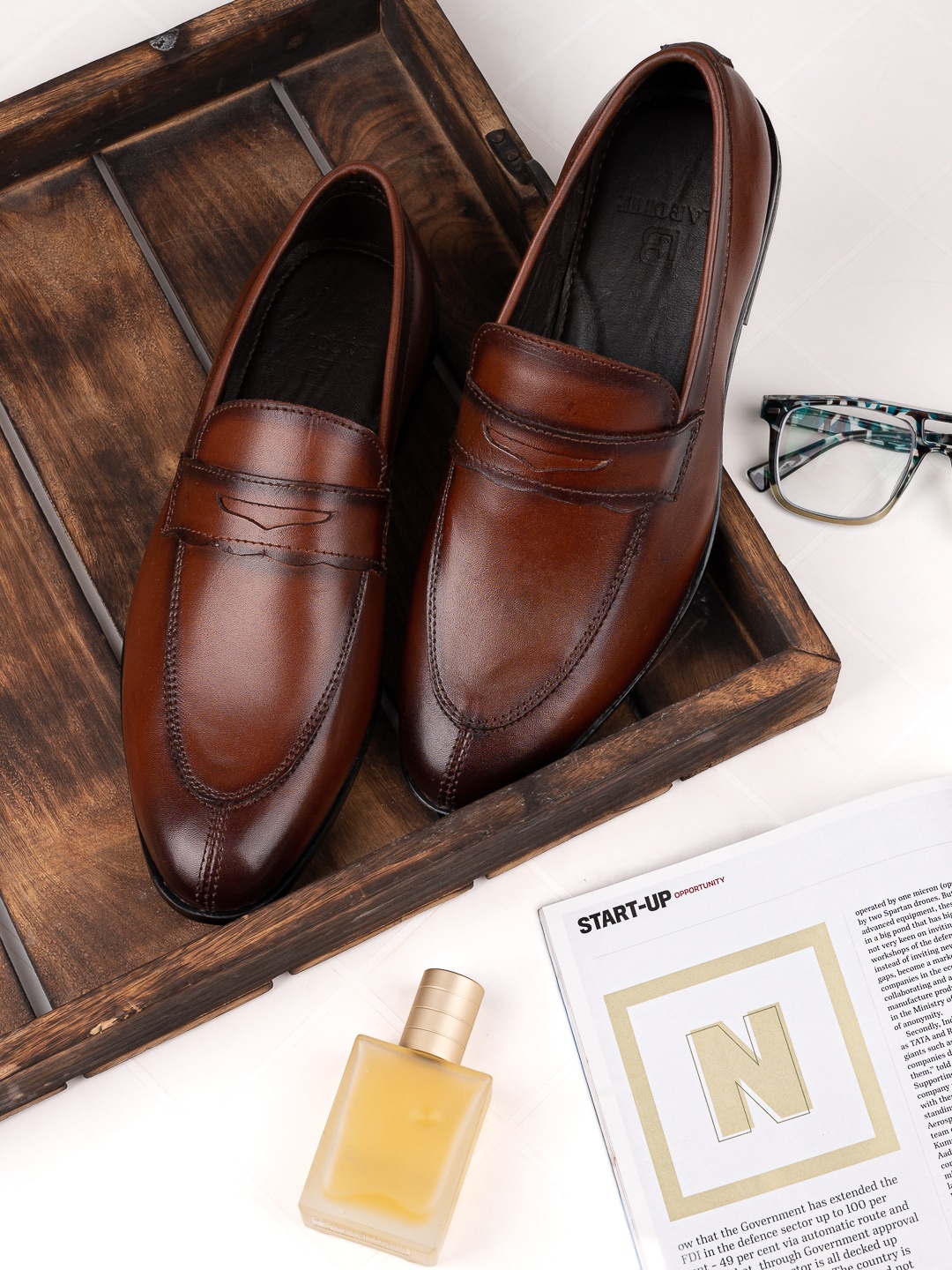 

LA BOTTE Men Leather Loafers, Brown