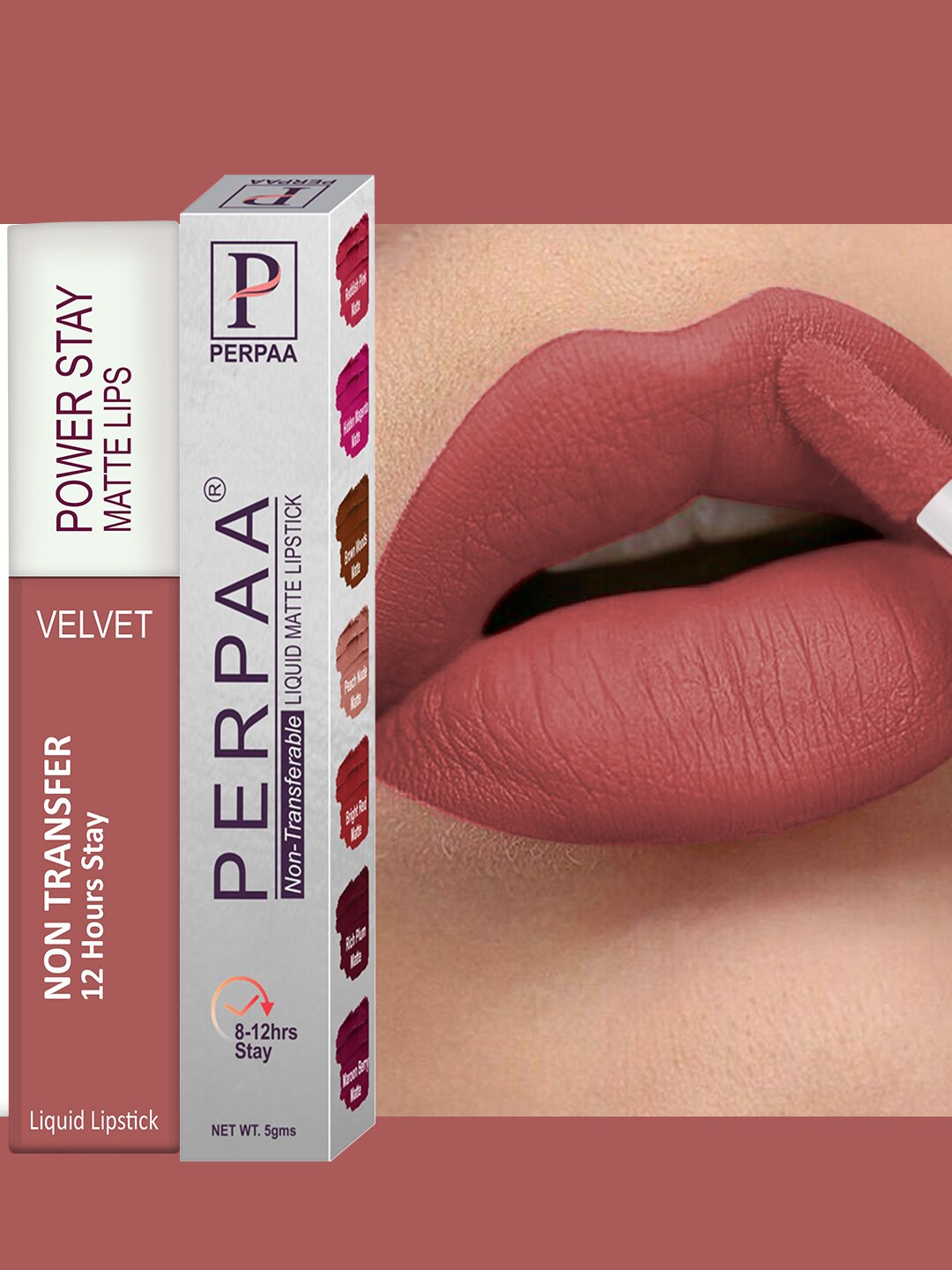 

PERPAA Powerstay Non Transfer 12 Hrs Stay Velvet Matte Lipstick 4 ml - Peach Nude