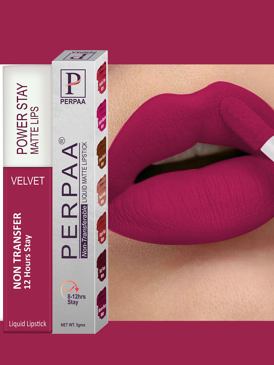 

PERPAA Powerstay Non Transfer 12 Hrs Stay Velvet Matte Lipstick 4 ml - Pink Prom
