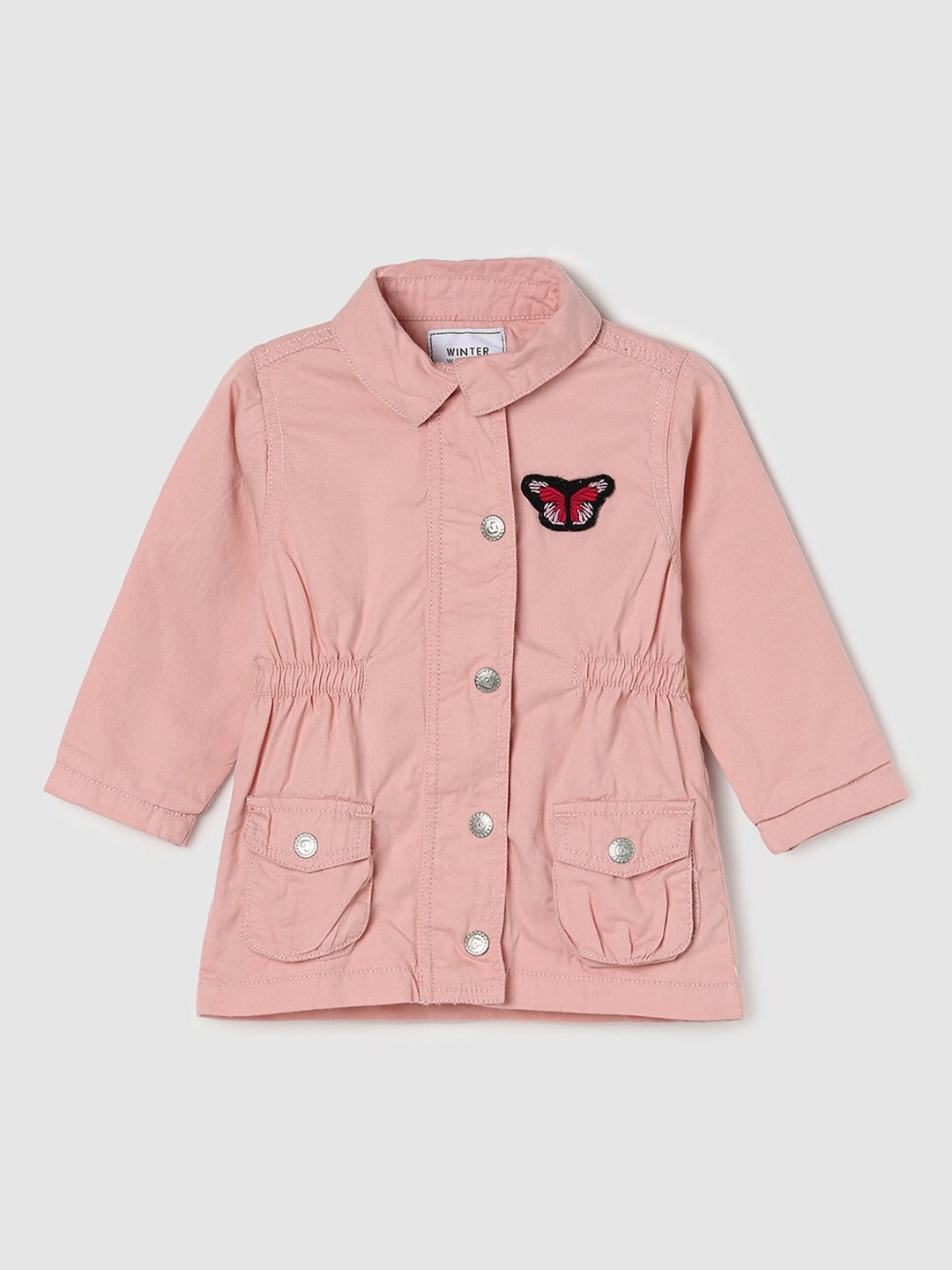 

max Girls Pink Longline Cotton Tailored Jacket