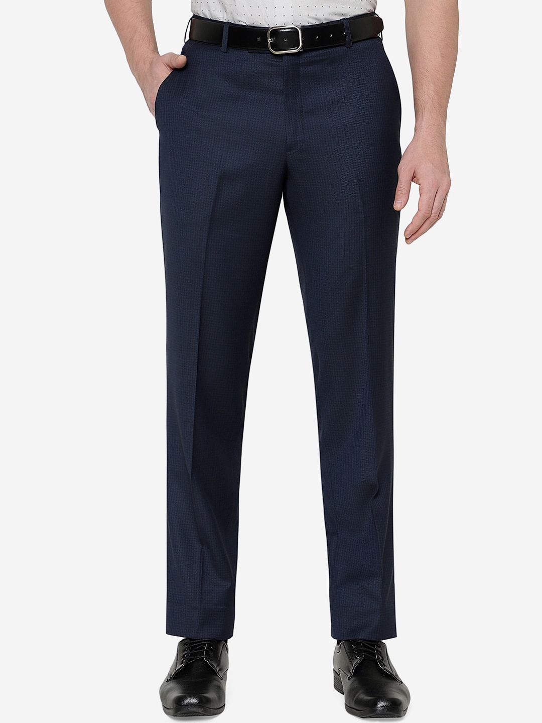 

JADE BLUE Men Terry Rayon Classic Fit Formal Trouser