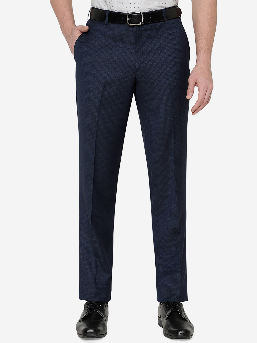 

JADE BLUE Men Terry Rayon Classic Fit Formal Trouser