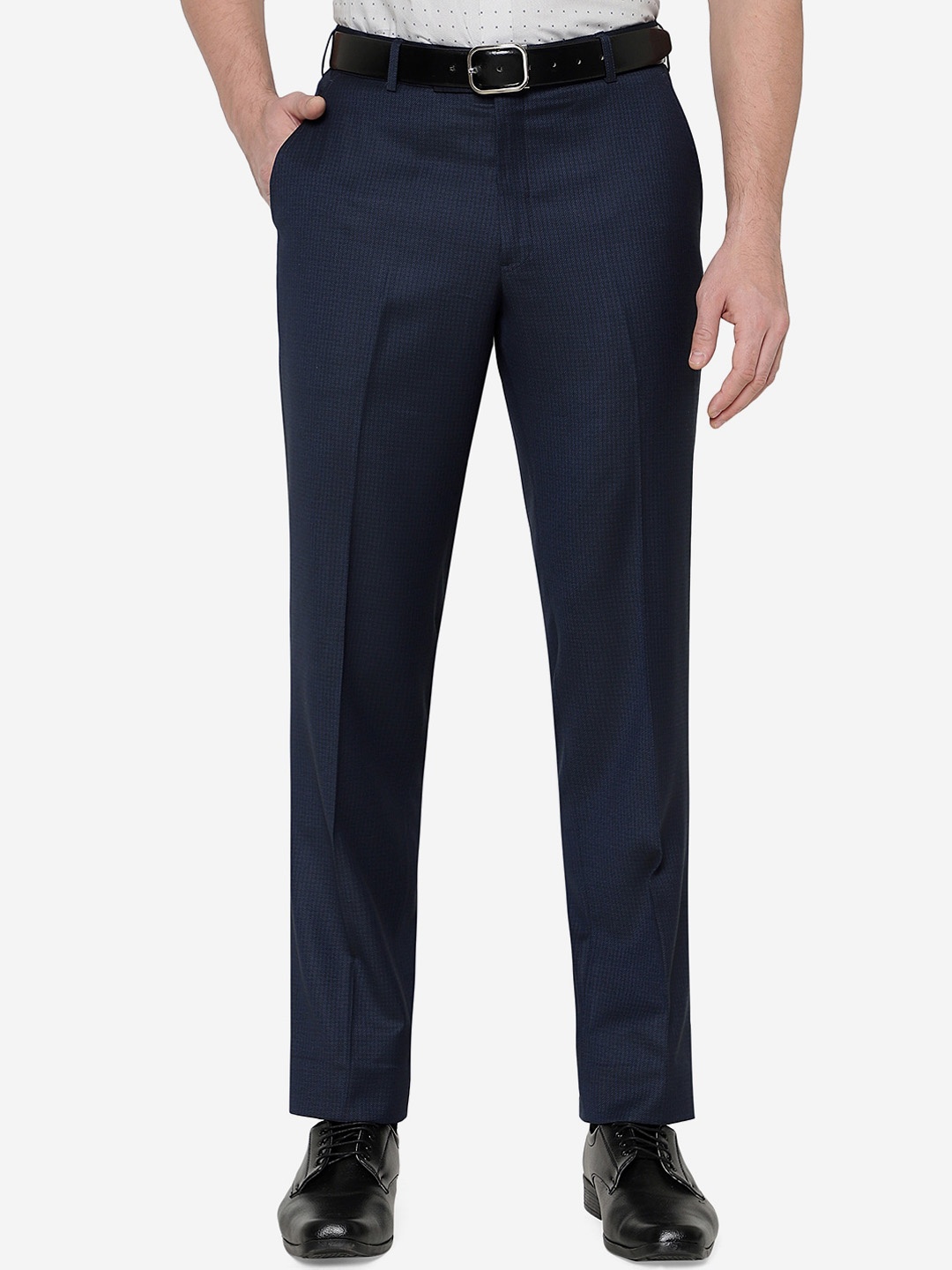 

JADE BLUE Men Terry Rayon Classic Fit Formal Trouser