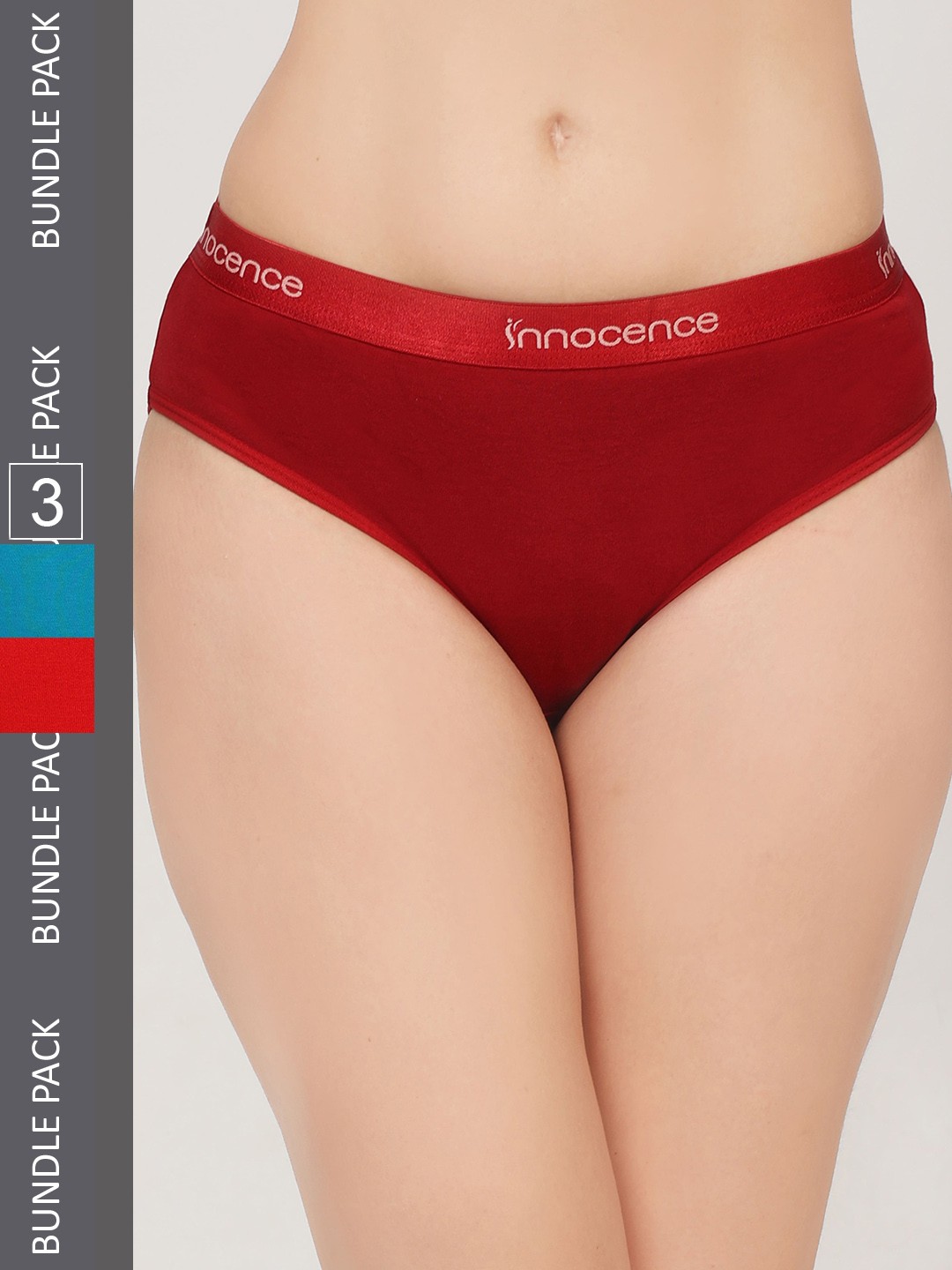 

Innocence Women Pack Of 3 Cotton Hipster Briefs, Maroon