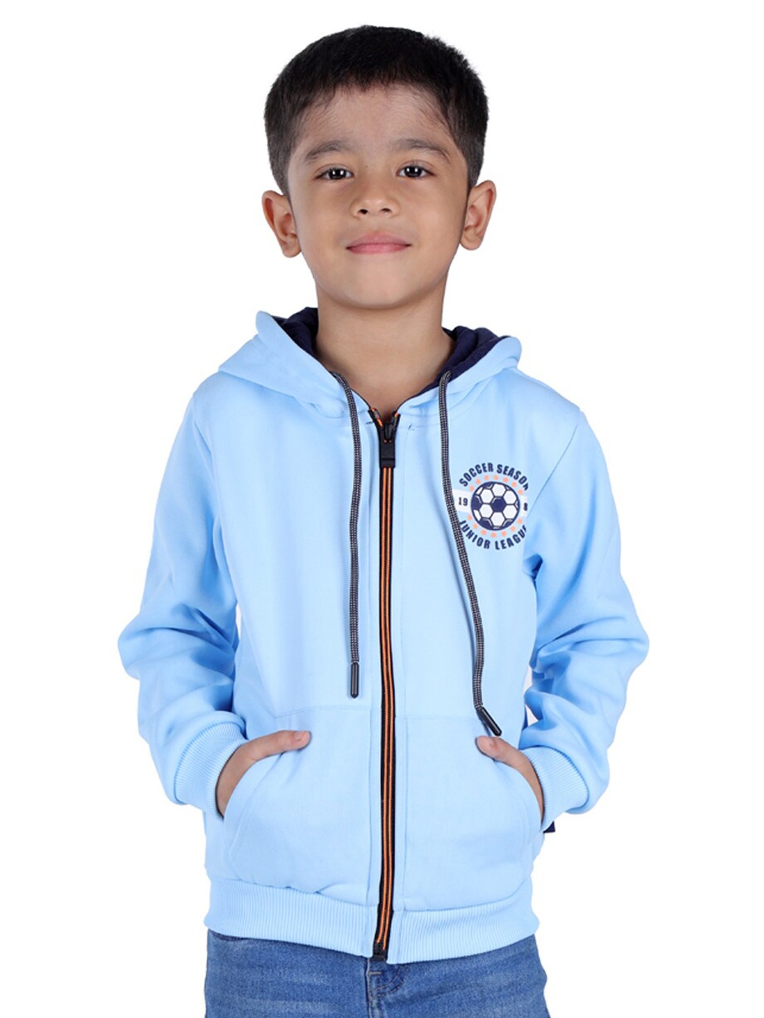 

3PIN Boys Hooded Front-Open Sweatshirt, Blue