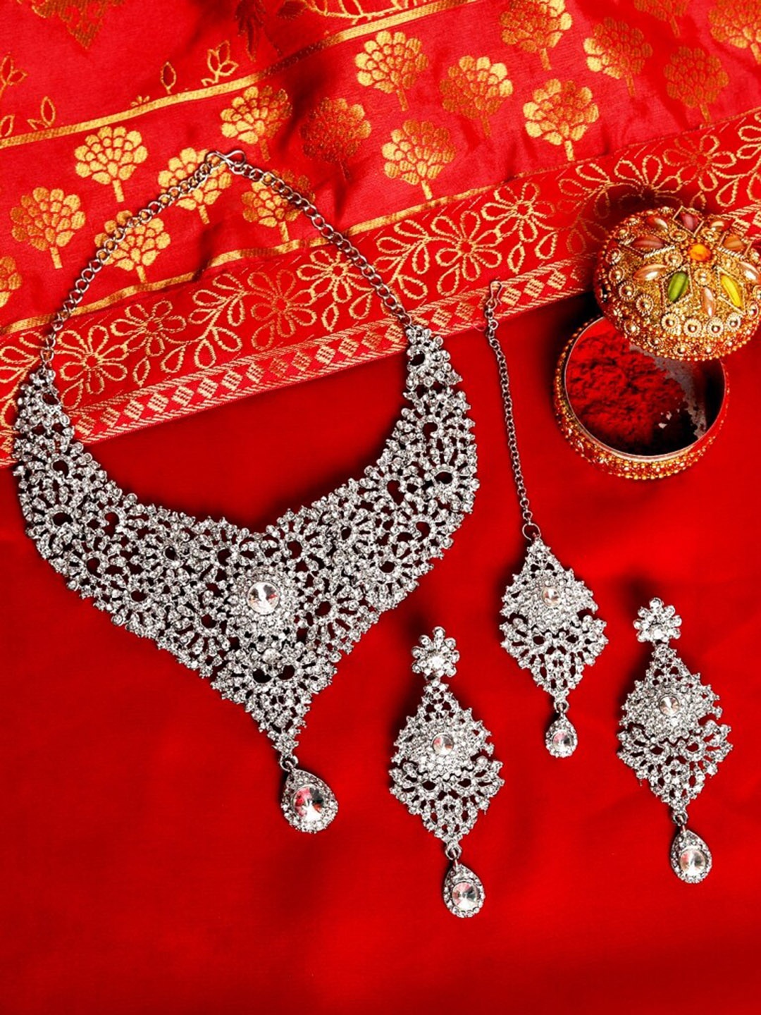 

Atasi International Silver-Plated Choker Necklace Set