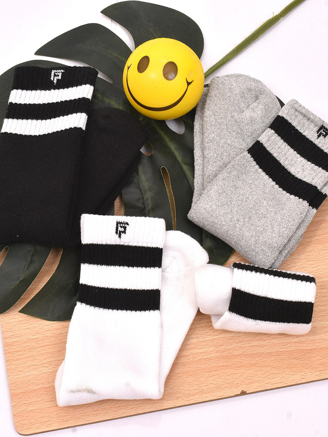 

FOOTPRINTS Kids Pack Of 3 Organic Cotton Calf Length Socks, Black