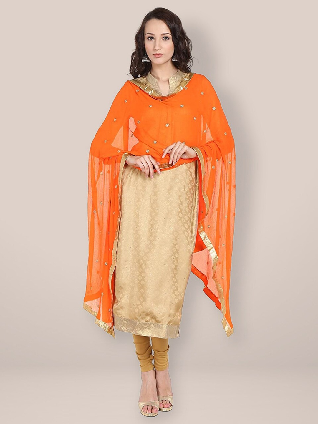 

Dupatta Bazaar Ethnic Motifs Embroidered Dupatta, Orange