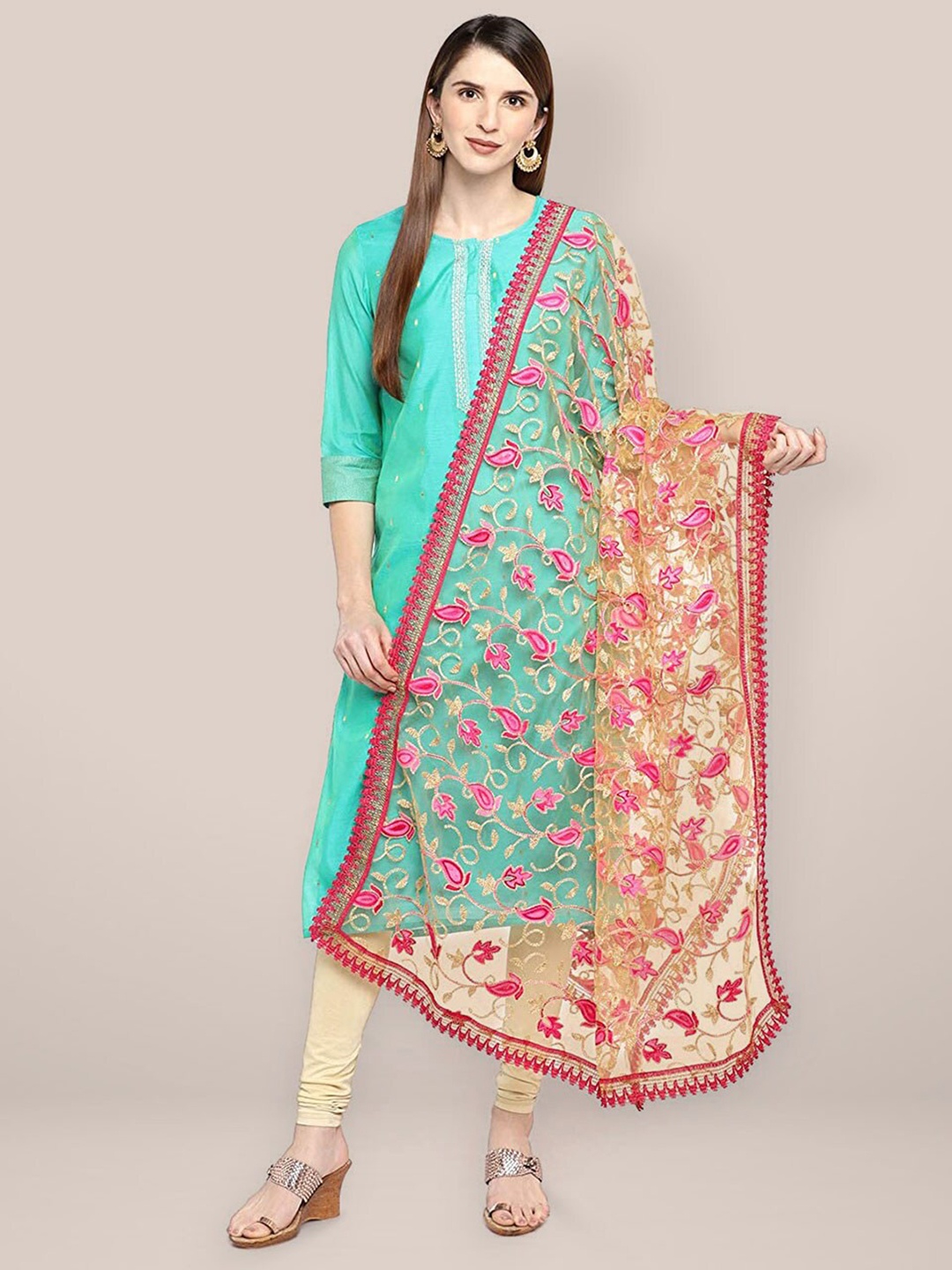 

Dupatta Bazaar Embroidered Dupatta, Gold
