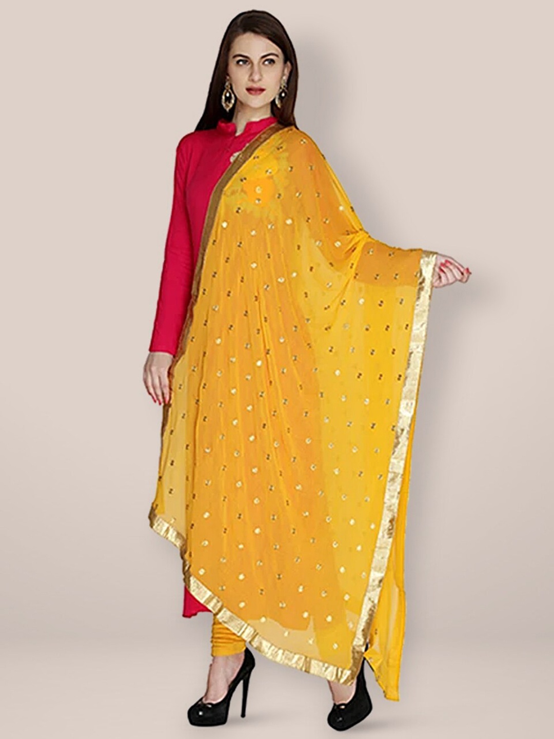 

Dupatta Bazaar Embroidered Dupatta, Yellow