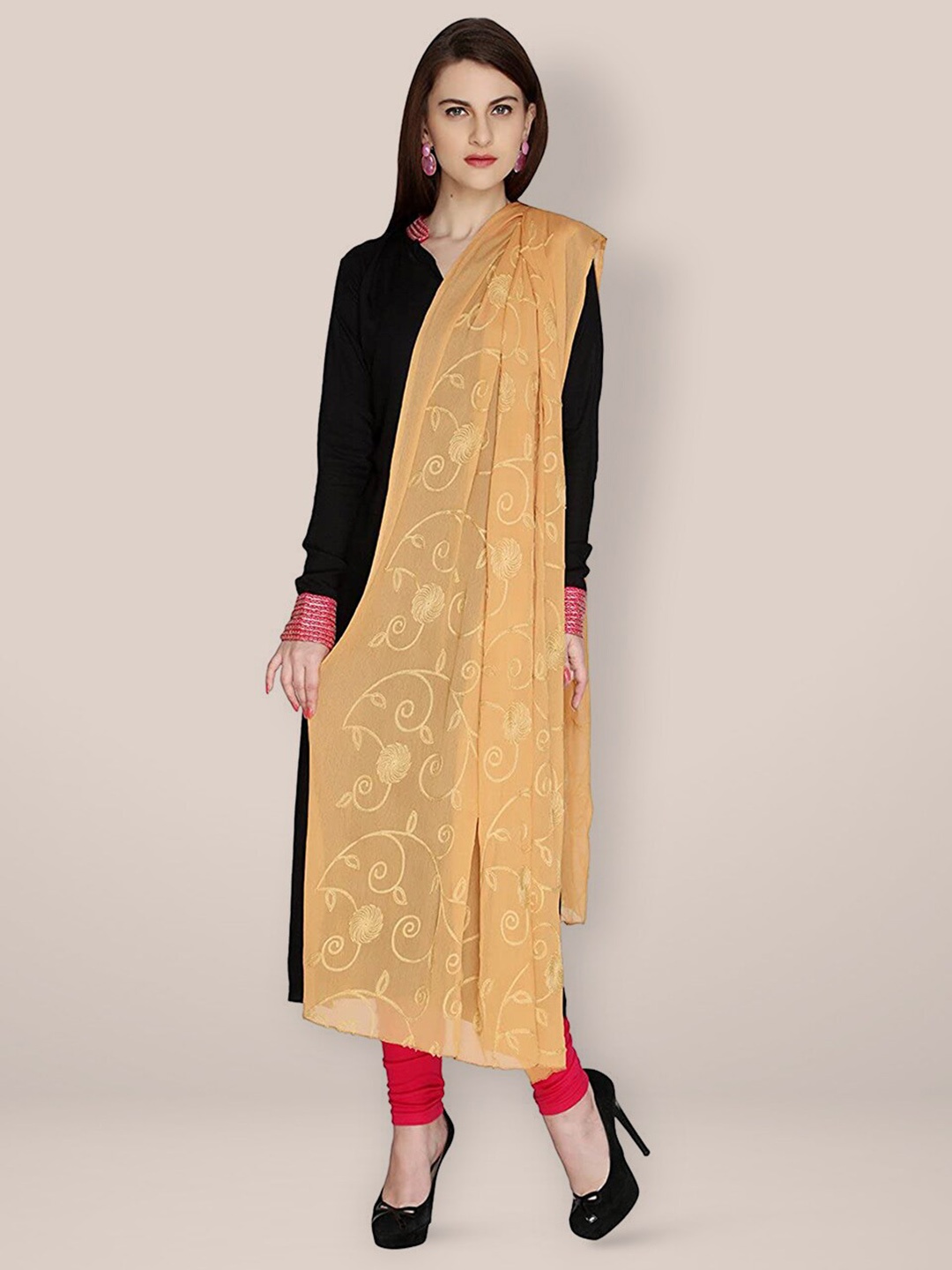 

Dupatta Bazaar Embroidered Dupatta, Beige