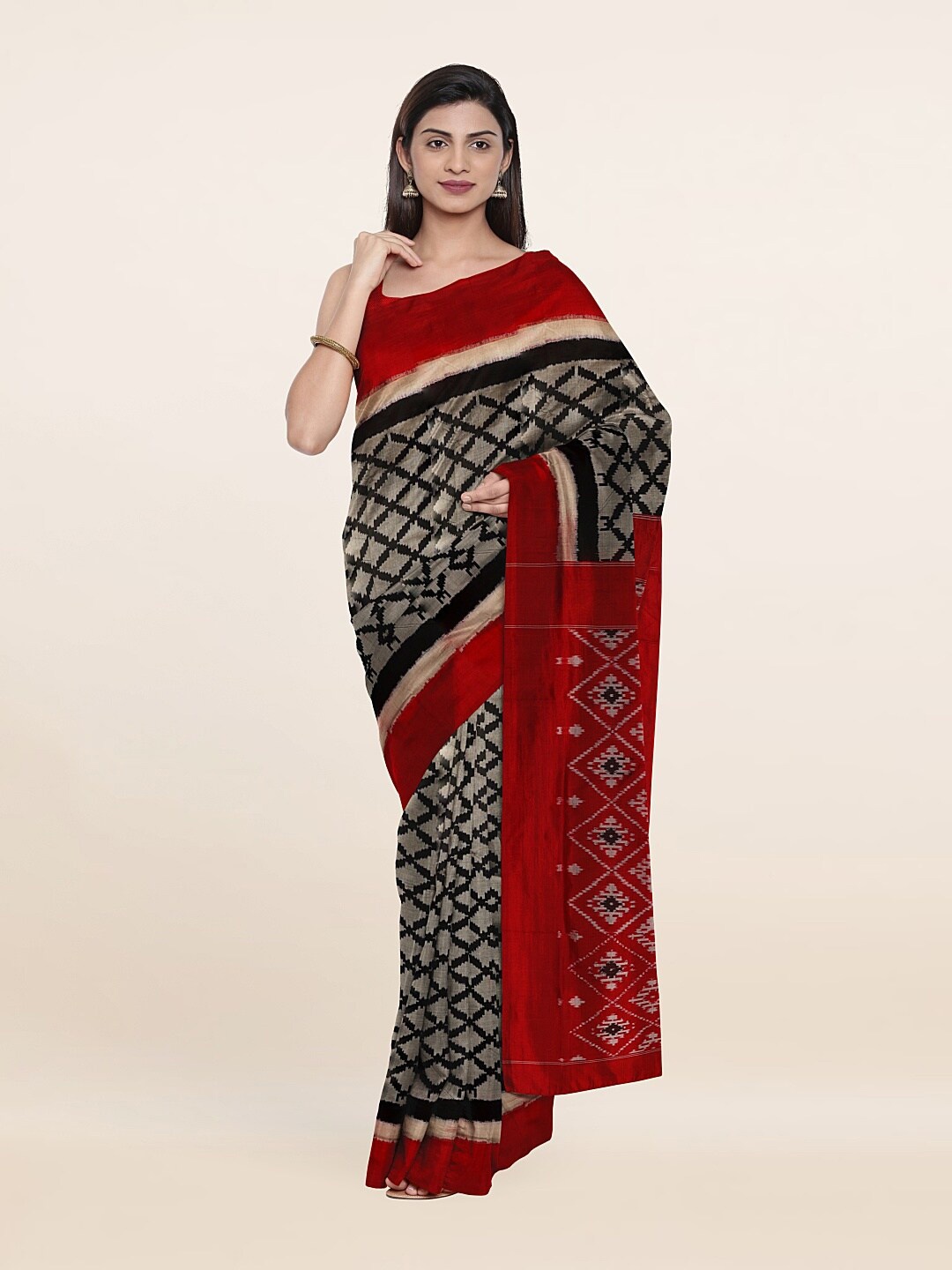 

Pothys Woven Design Pure Silk Saree, Grey