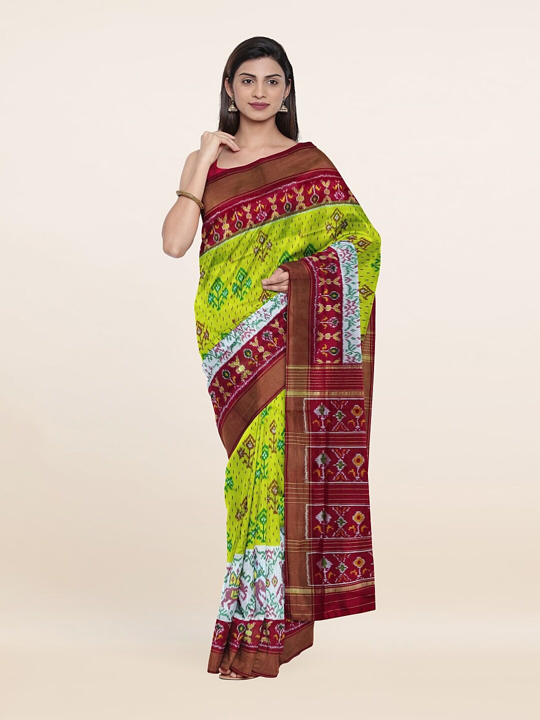 

Pothys Ethnic Motifs Zari Pure Silk Saree, Green