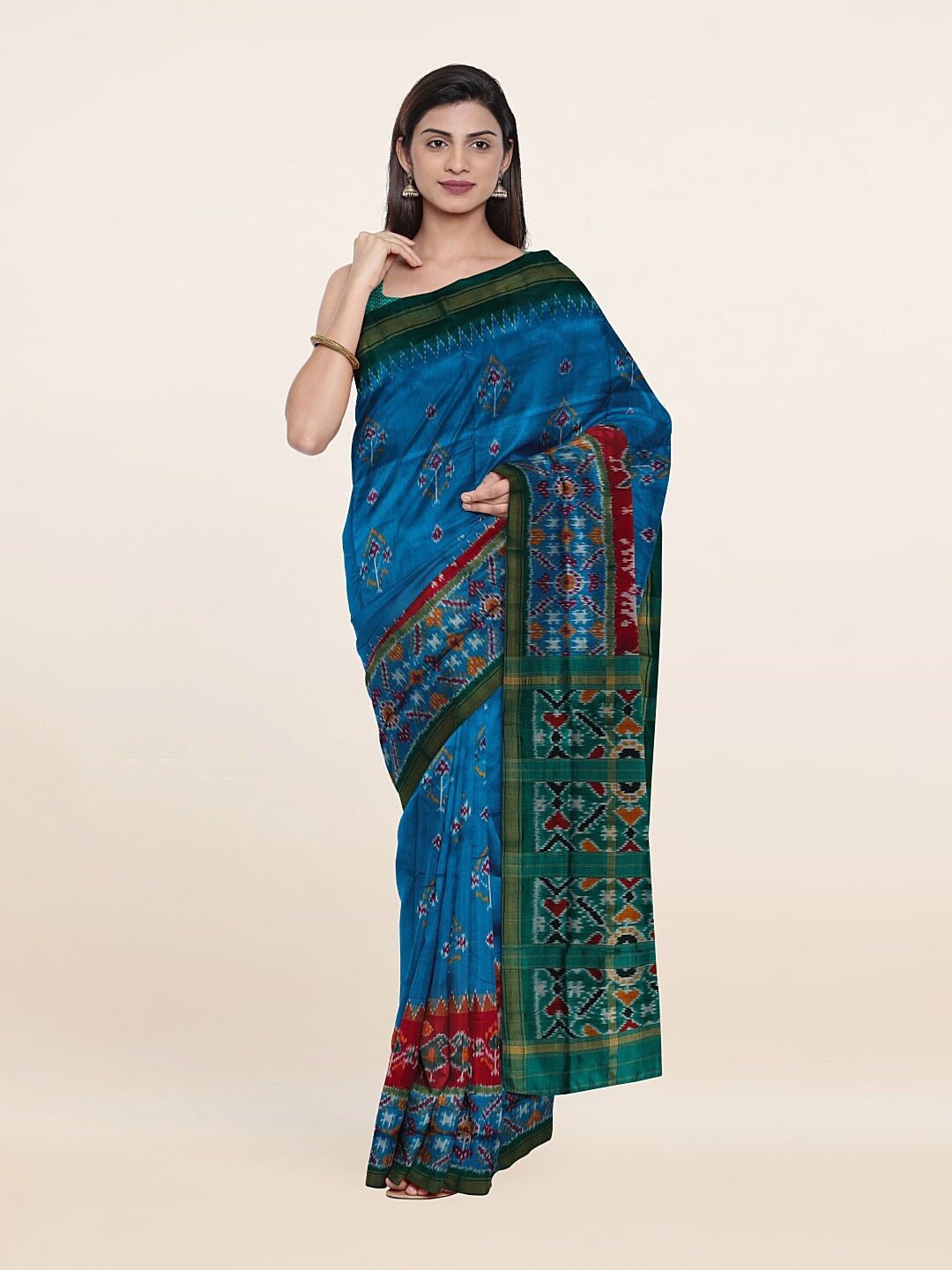 

Pothys Ethnic Motifs Pure Silk Saree, Blue