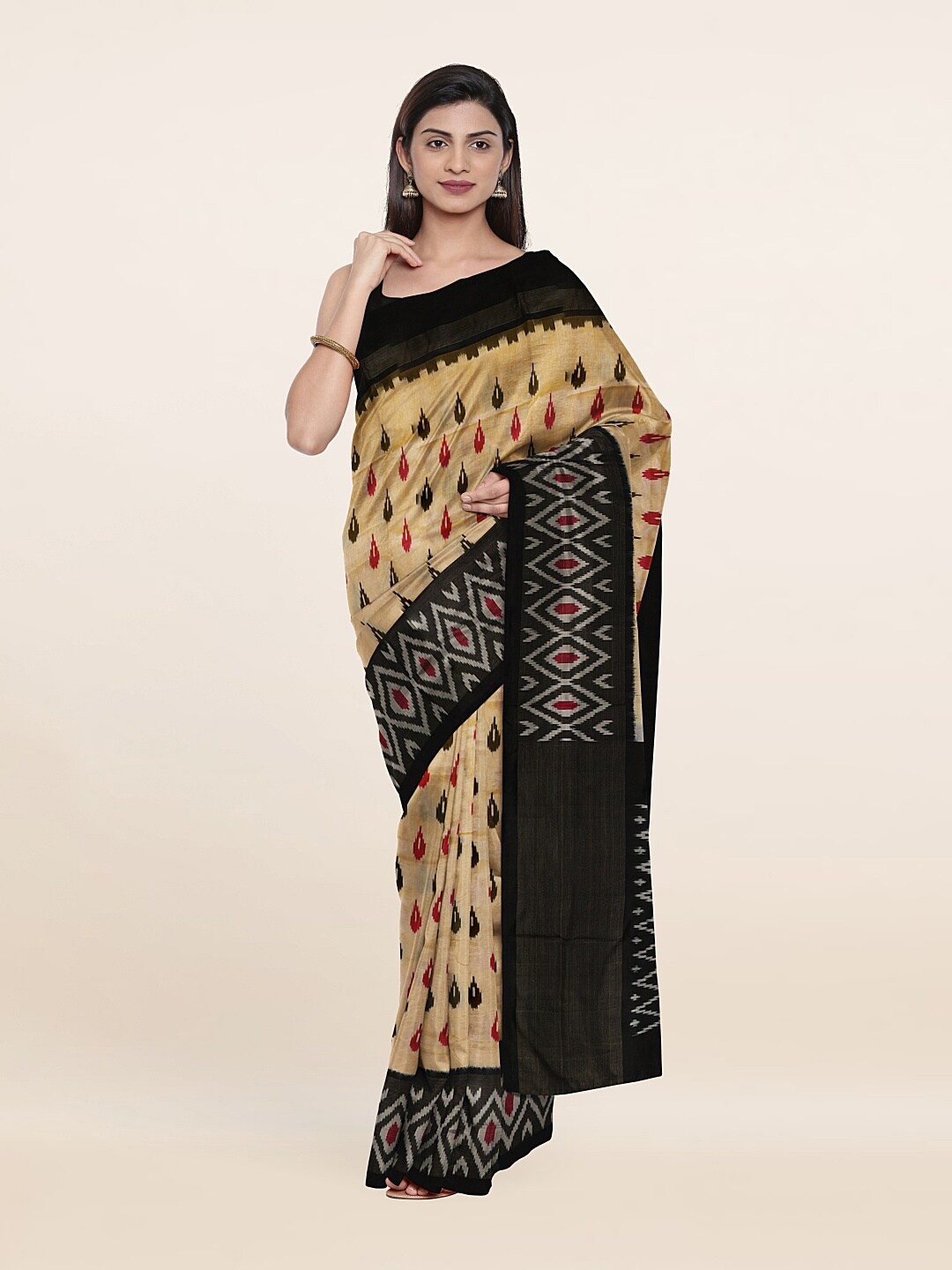 

Pothys Ethnic Motifs Zari Pure Silk Saree, Cream