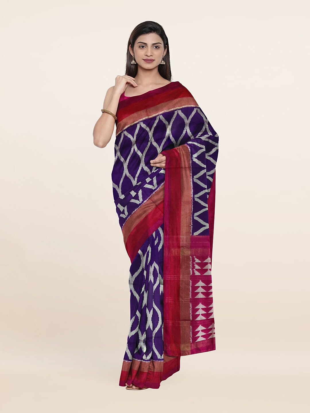 

Pothys Woven Design Zari Pure Silk Saree, Purple