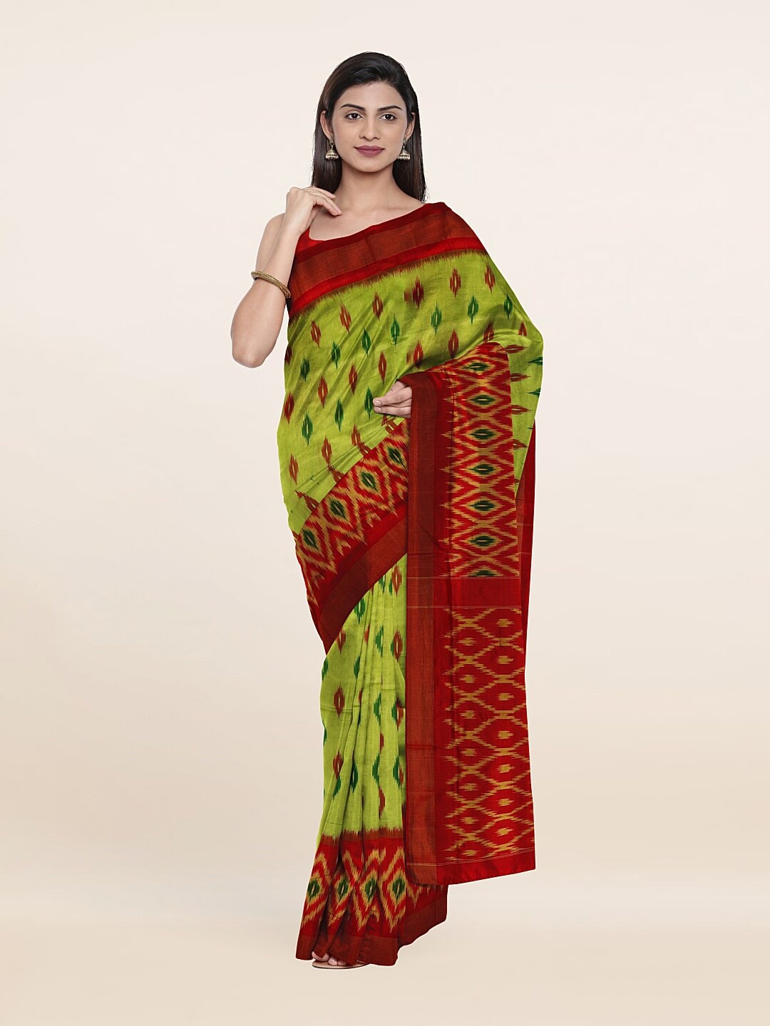 

Pothys Zari Pure Silk Saree, Green