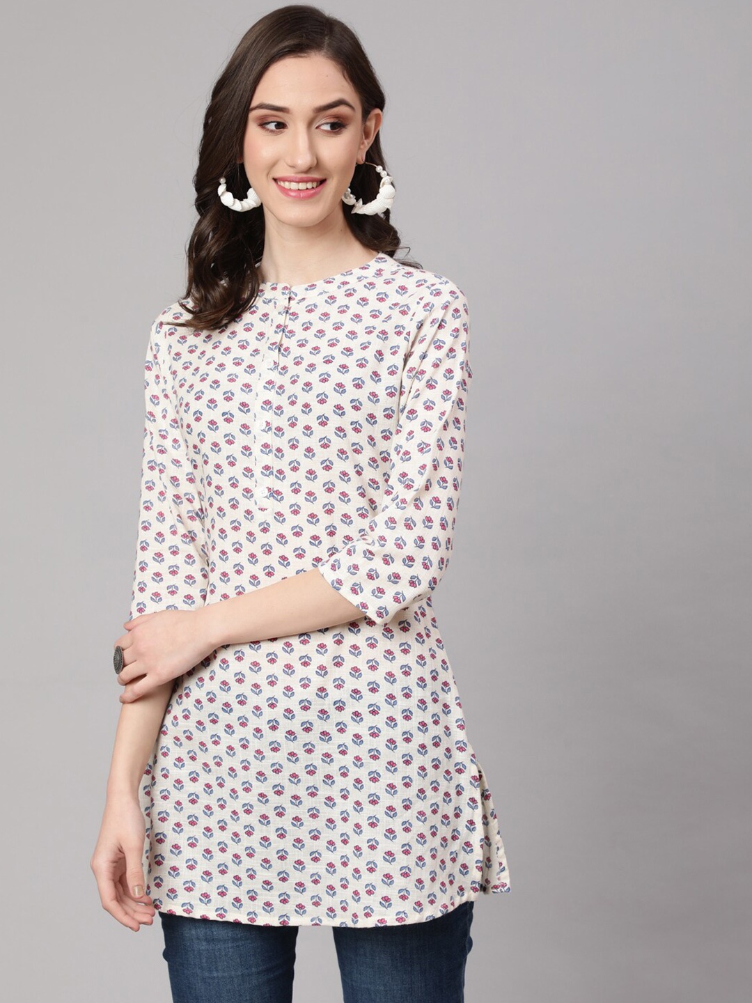

Nayo Printed Cotton Tunic, Off white