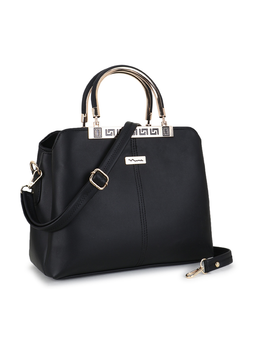 

SHINING STAR PU Structured Handheld Bag, Black