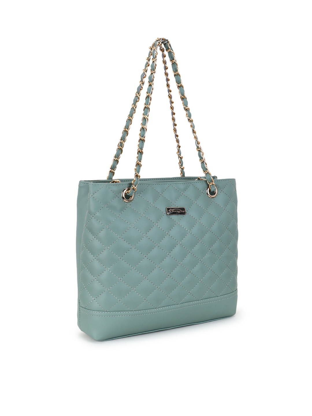

SHINING STAR PU Structured Handheld Bag with Quilted, Sea green