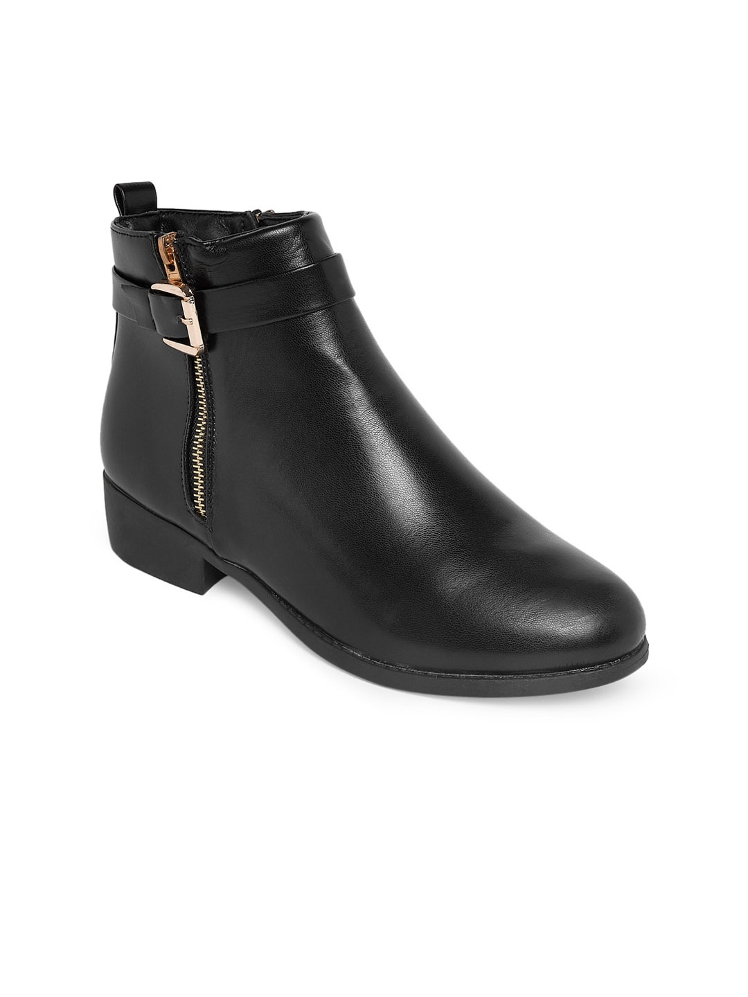 

Forever Glam by Pantaloons Women Leather Ankle Boots, Black