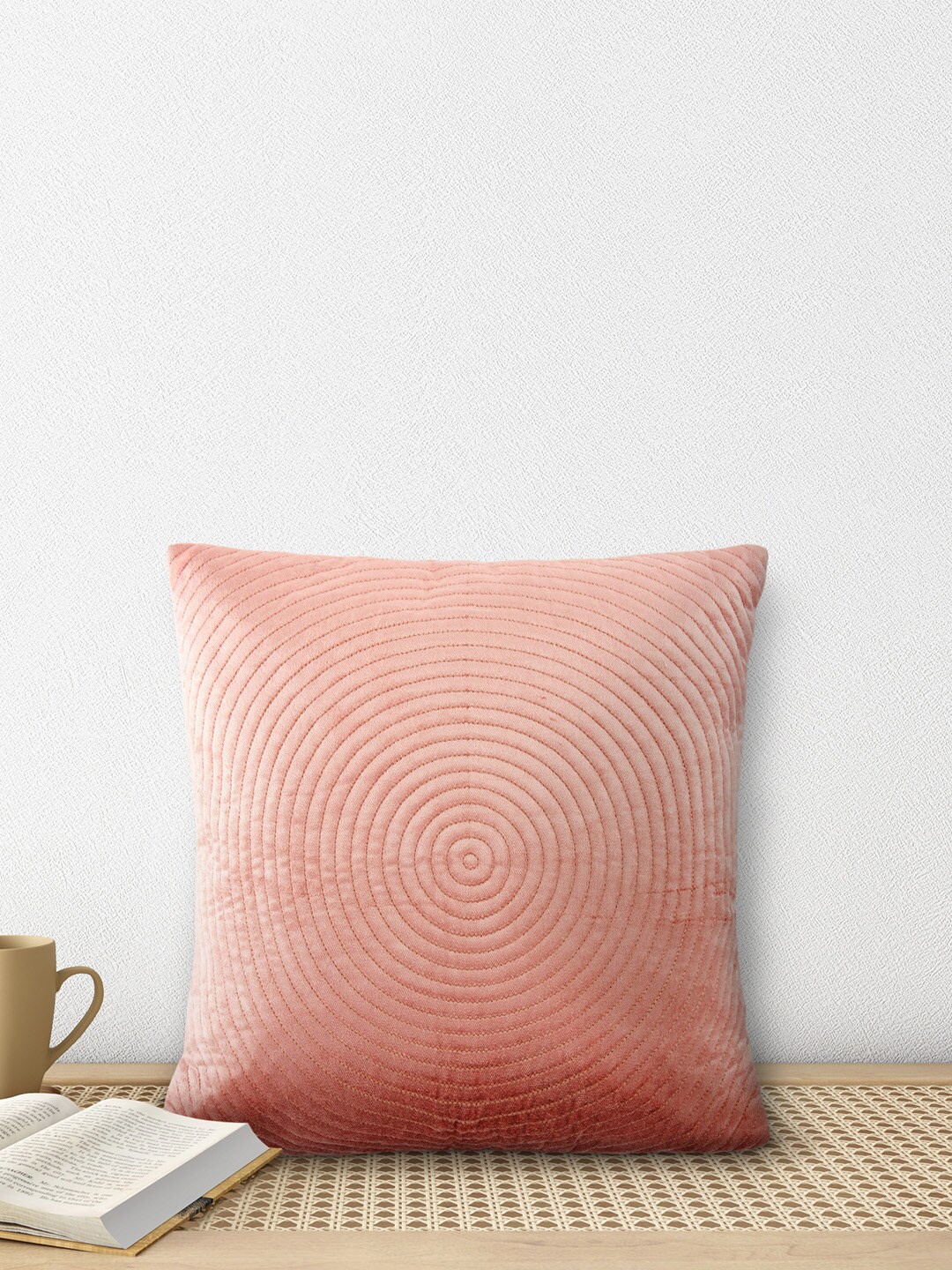 

Living scapes by Pantaloons Pink Geometric Square Cotton Cushion Covers