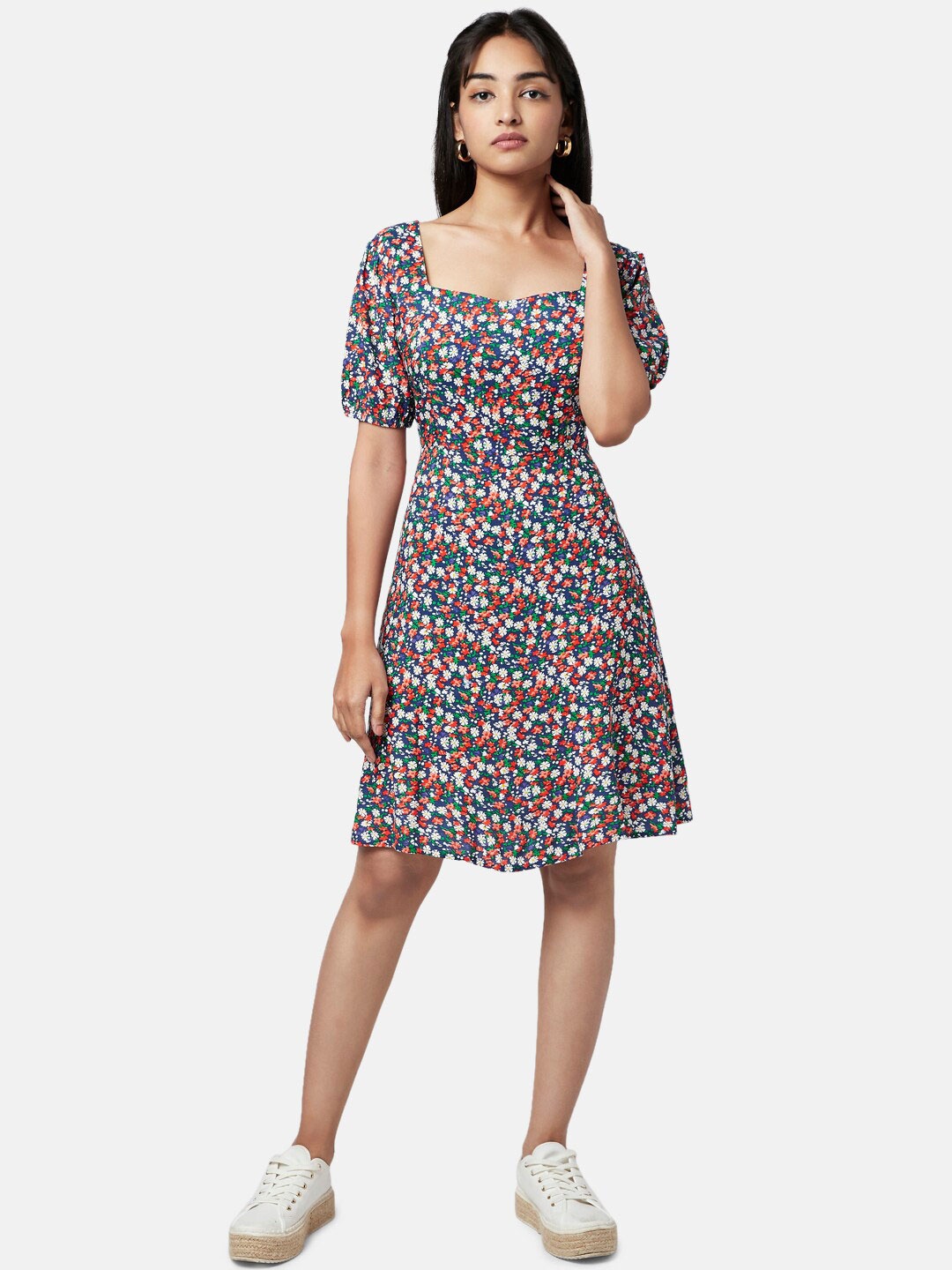 

YU by Pantaloons Blue Floral Dress