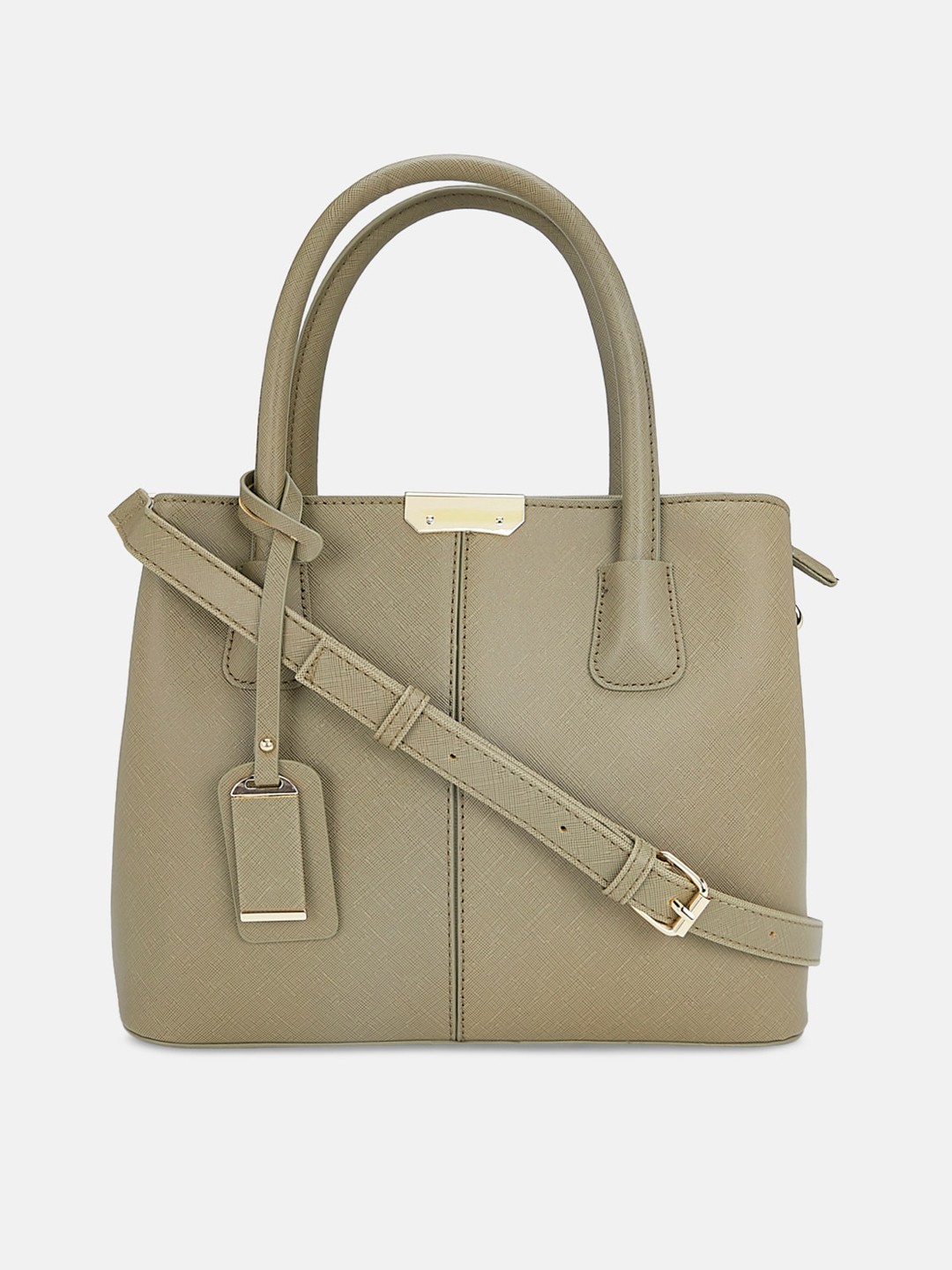 

Forever Glam by Pantaloons PU Structured Handheld Bag, Khaki