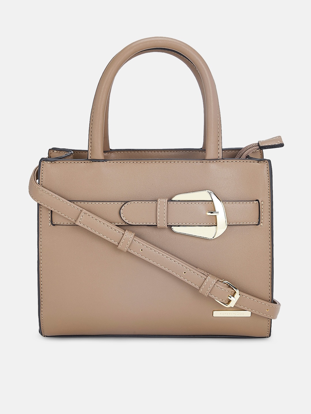

Forever Glam by Pantaloons PU Structured Handheld Bag, Taupe