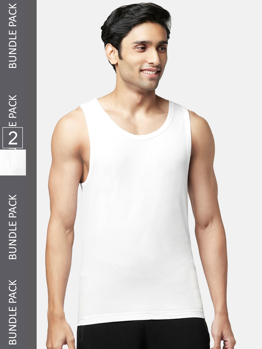 

Ajile by Pantaloons Men Pack of 2 Cotton Innerwear Vests, White