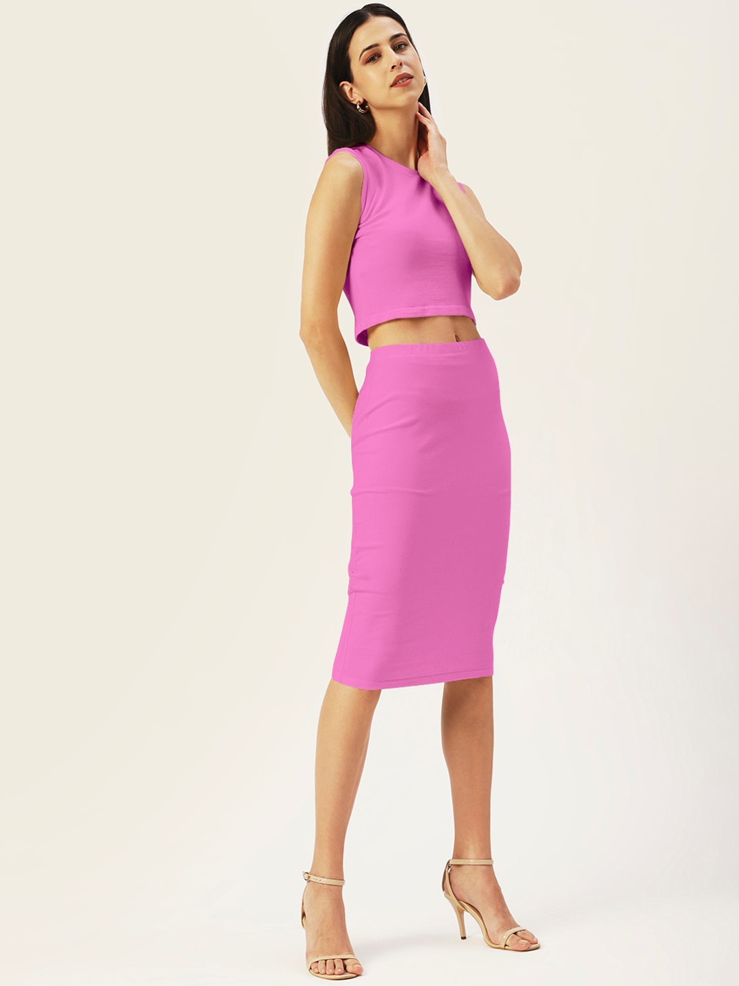 

DressBerry Women Knee-Length Pencil Skirt, Pink