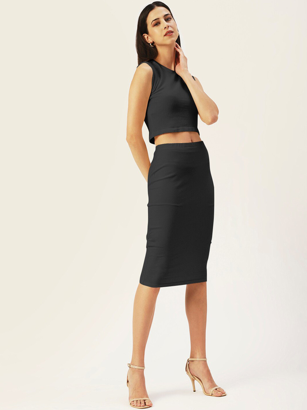 

DressBerry Women Knee Length Skirt, Black