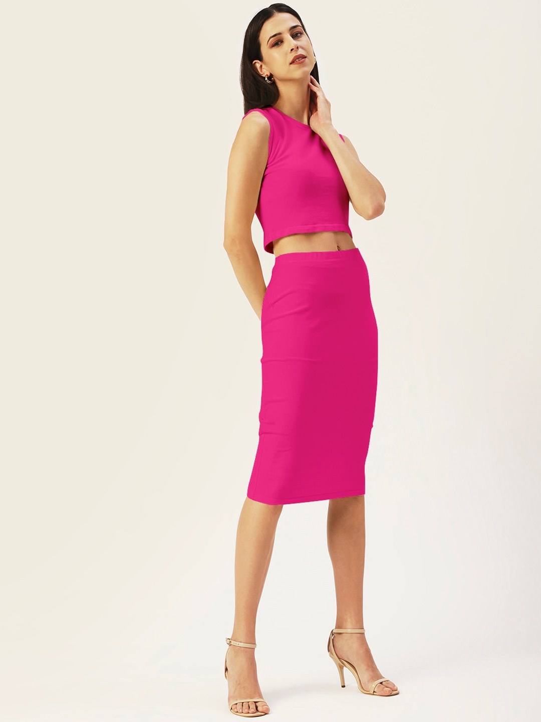 

DressBerry Women Knitted Pencil Skirt, Magenta