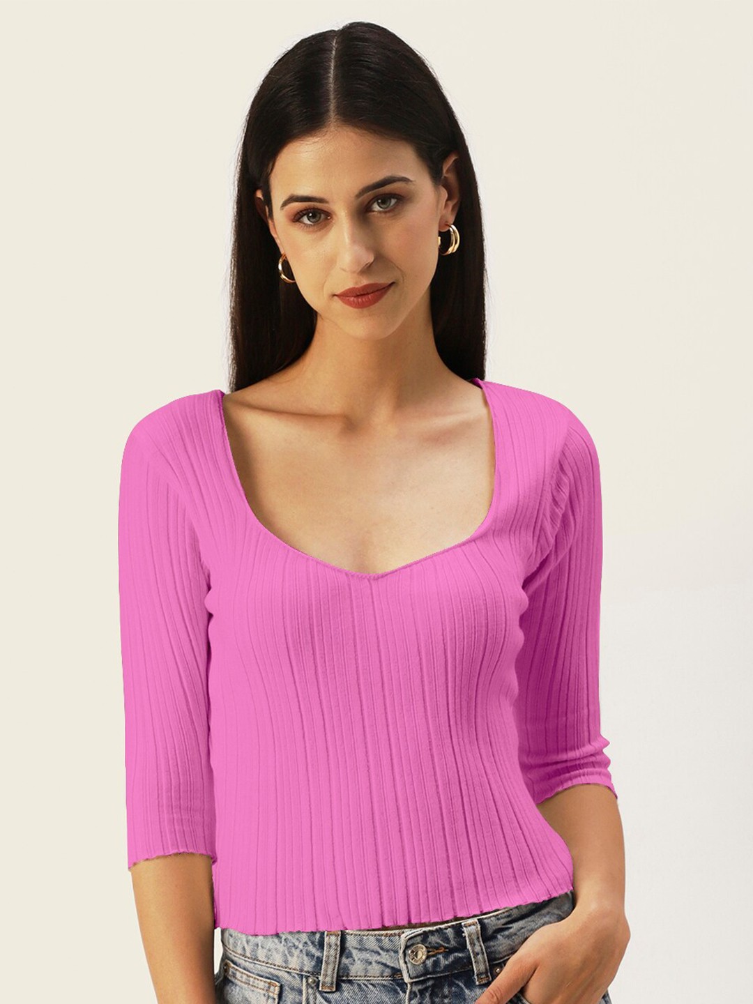 

DressBerry Sweetheart Neck Top, Pink