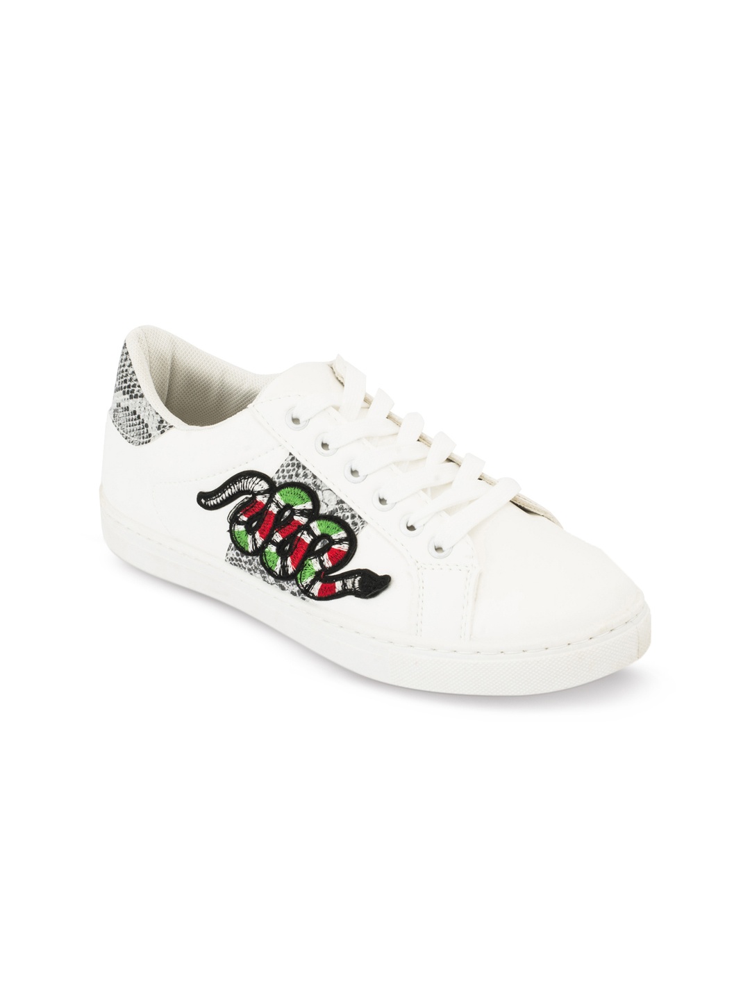 

Truffle Collection Women White Embroidered Sneakers