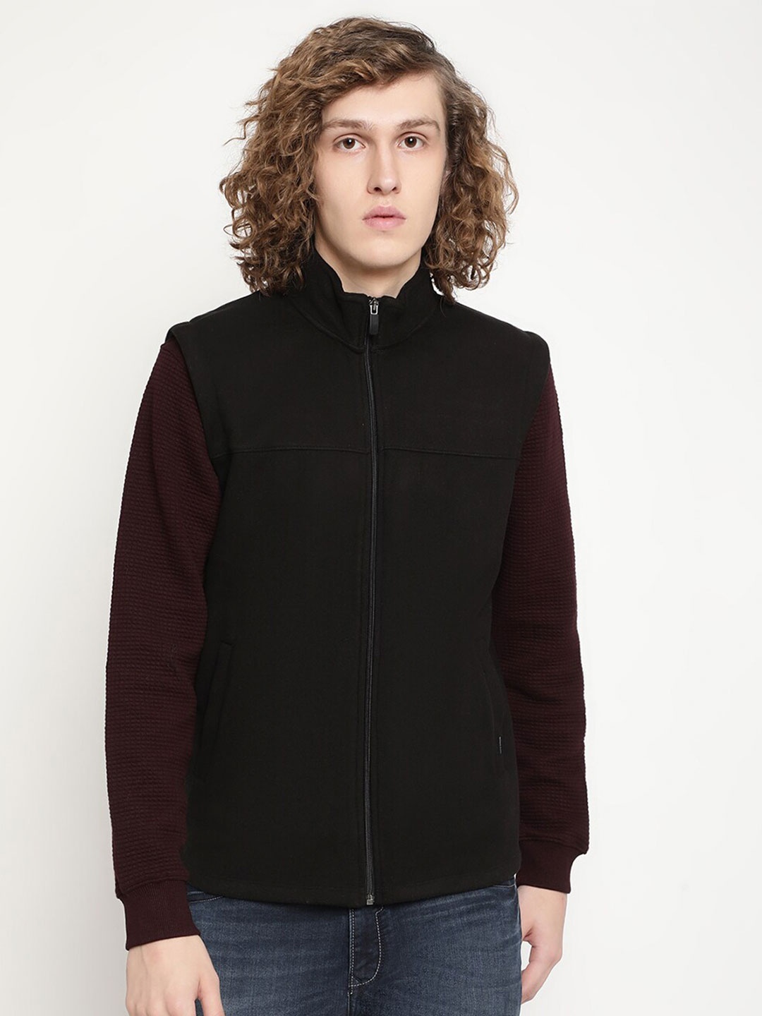 

Octave Mock Collar Fleece Sweatshirt, Black