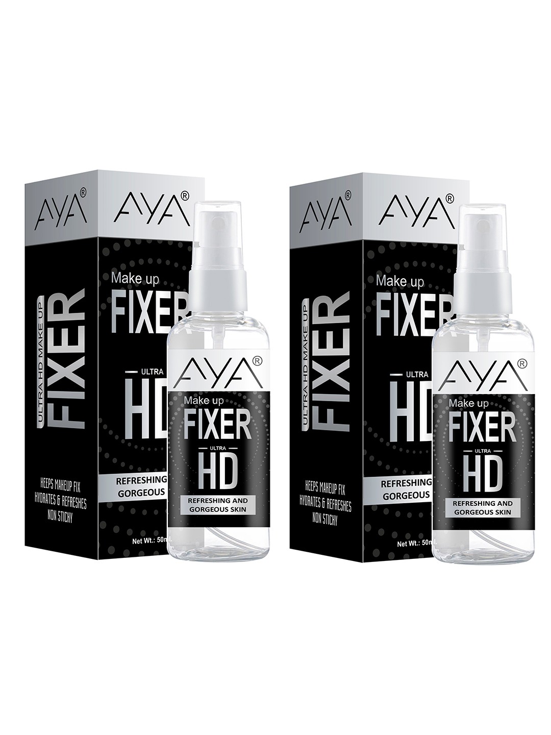 

AYA Set Of 2 Ultra HD Makeup Fixer 50ml Each, Transparent