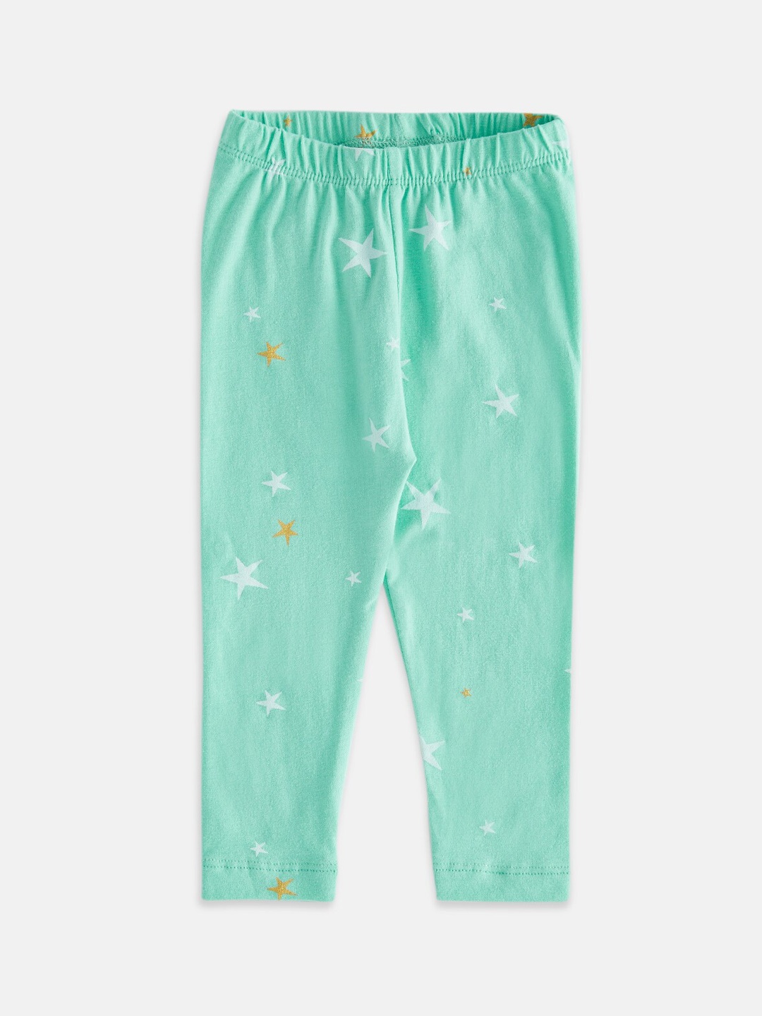 

Pantaloons Baby Girls Printed Ankle-Length Cotton Leggings, Green
