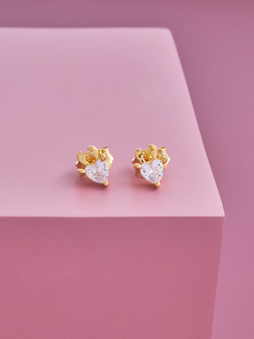 

Kushal's Fashion Jewellery Gold Plated Contemporary Studs Earrings, White