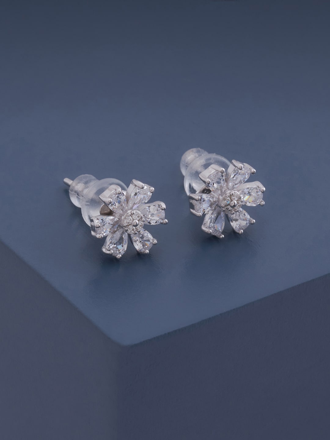 

Kushal's Fashion Jewellery Rhodium Plated Contemporary Studs Earrings, White