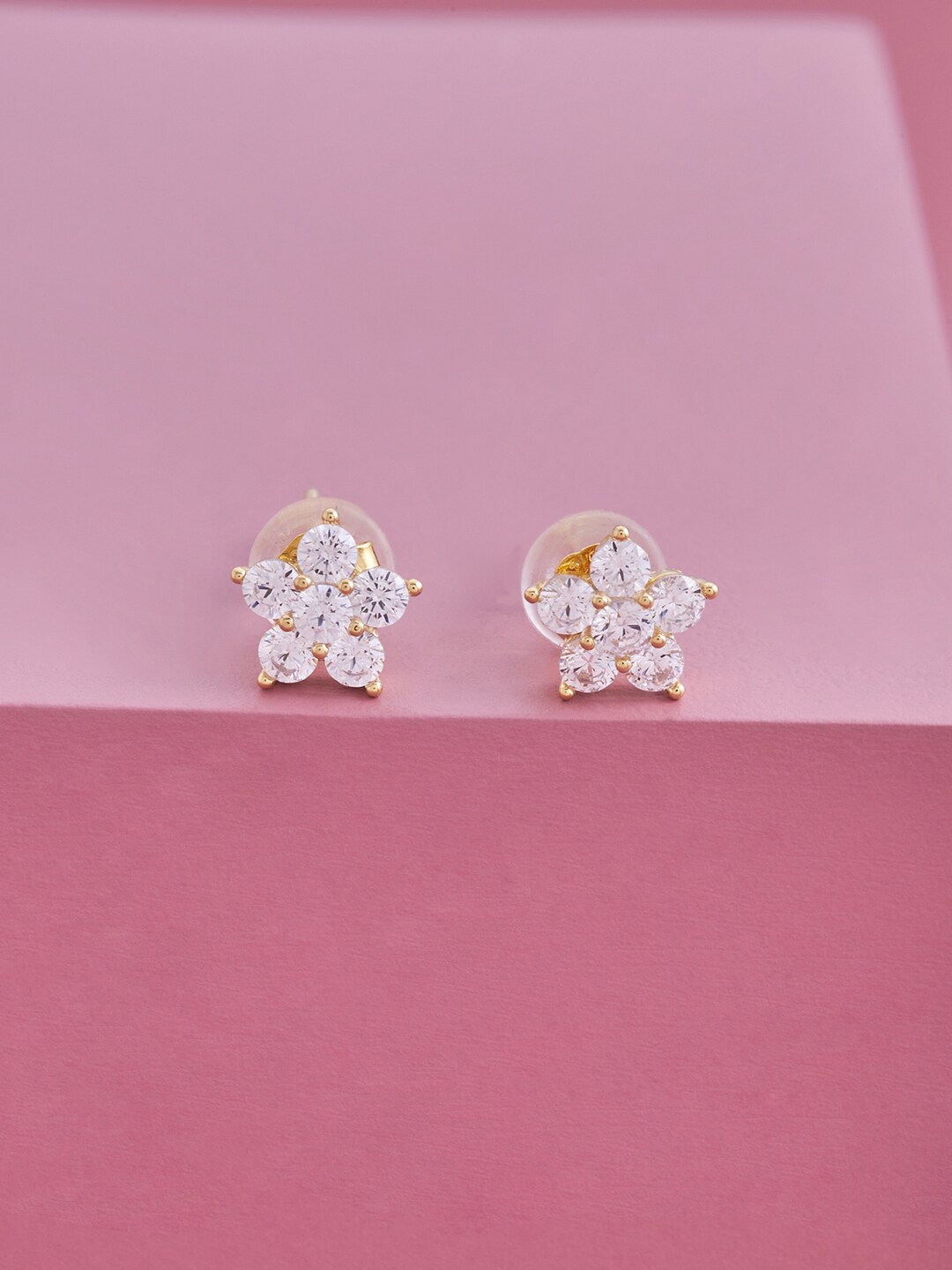 

Kushal's Fashion Jewellery Gold-Plated Contemporary Studs Earrings, White