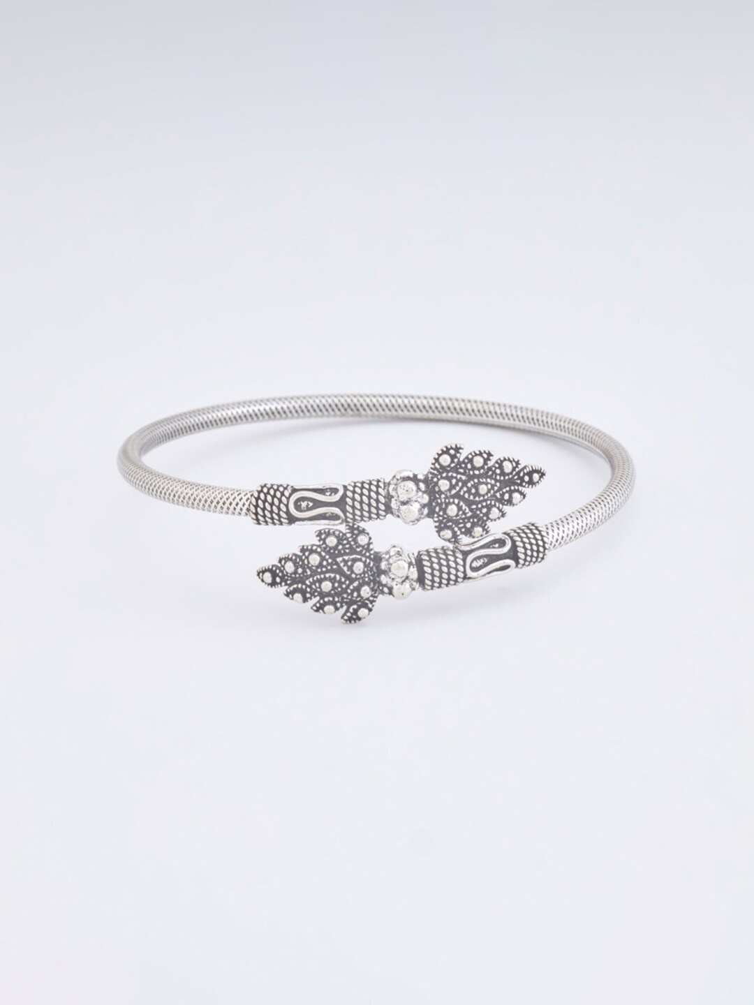 

Kushal's Fashion Jewellery Women 92.5 Pure Silver Oxidised Rhodium-Plated Kada Bracelet