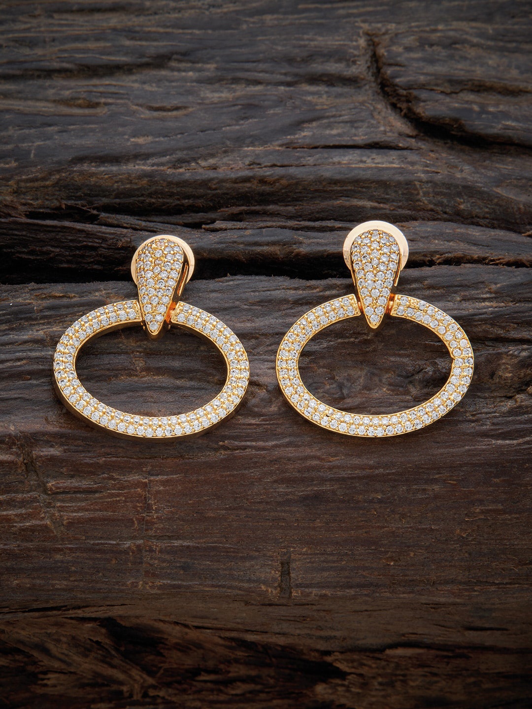 

Kushal's Fashion Jewellery Gold Plated Circular Drop Earrings, White