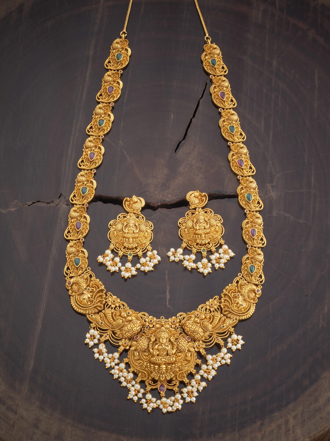 

Kushal's Fashion Jewellery Women Gold-Plated Stone-Studded & Pearl Beaded Jewellery Set, White