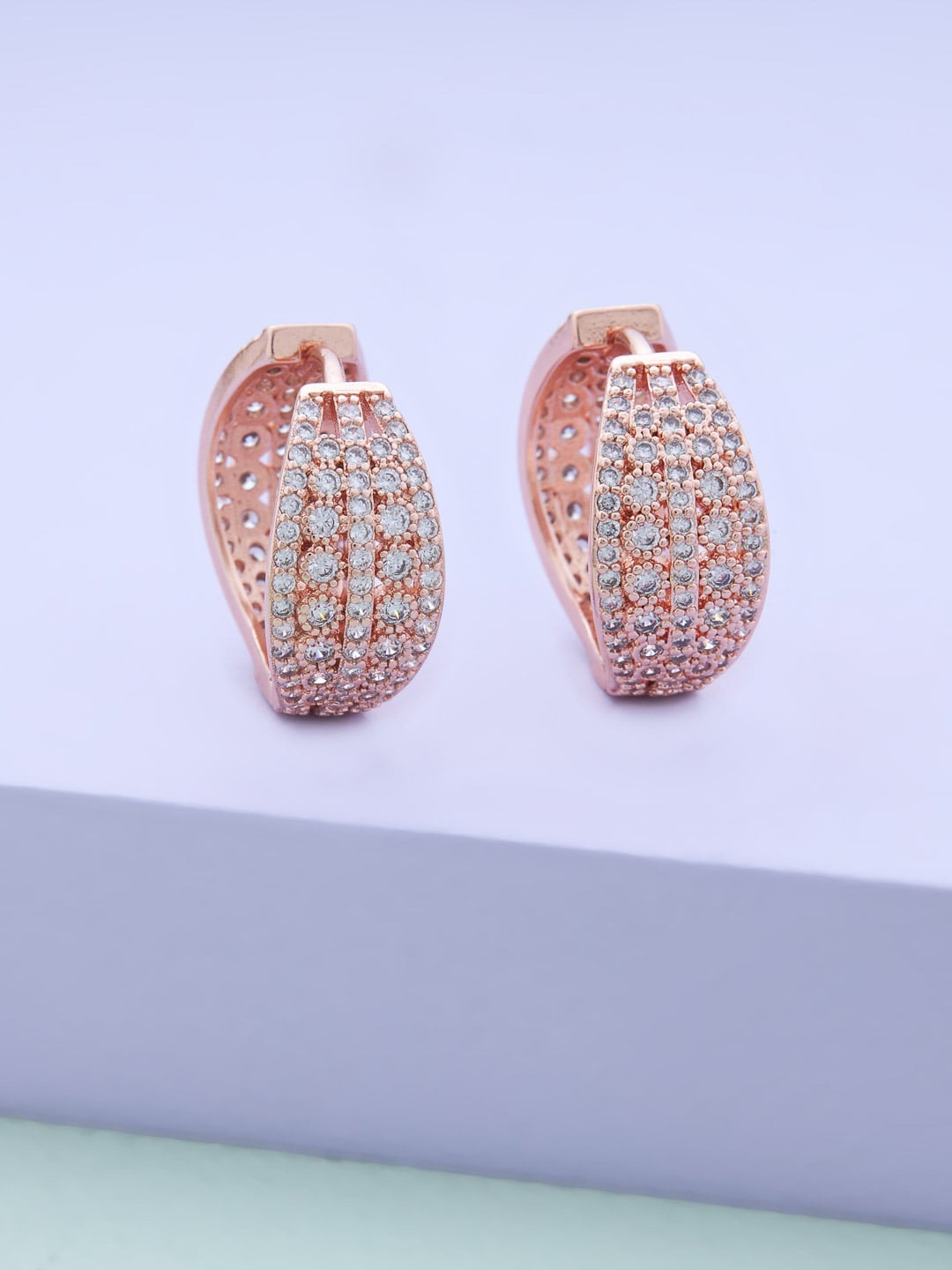 

Kushal's Fashion Jewellery Circular Cubic Zirconia Studs Earrings, White