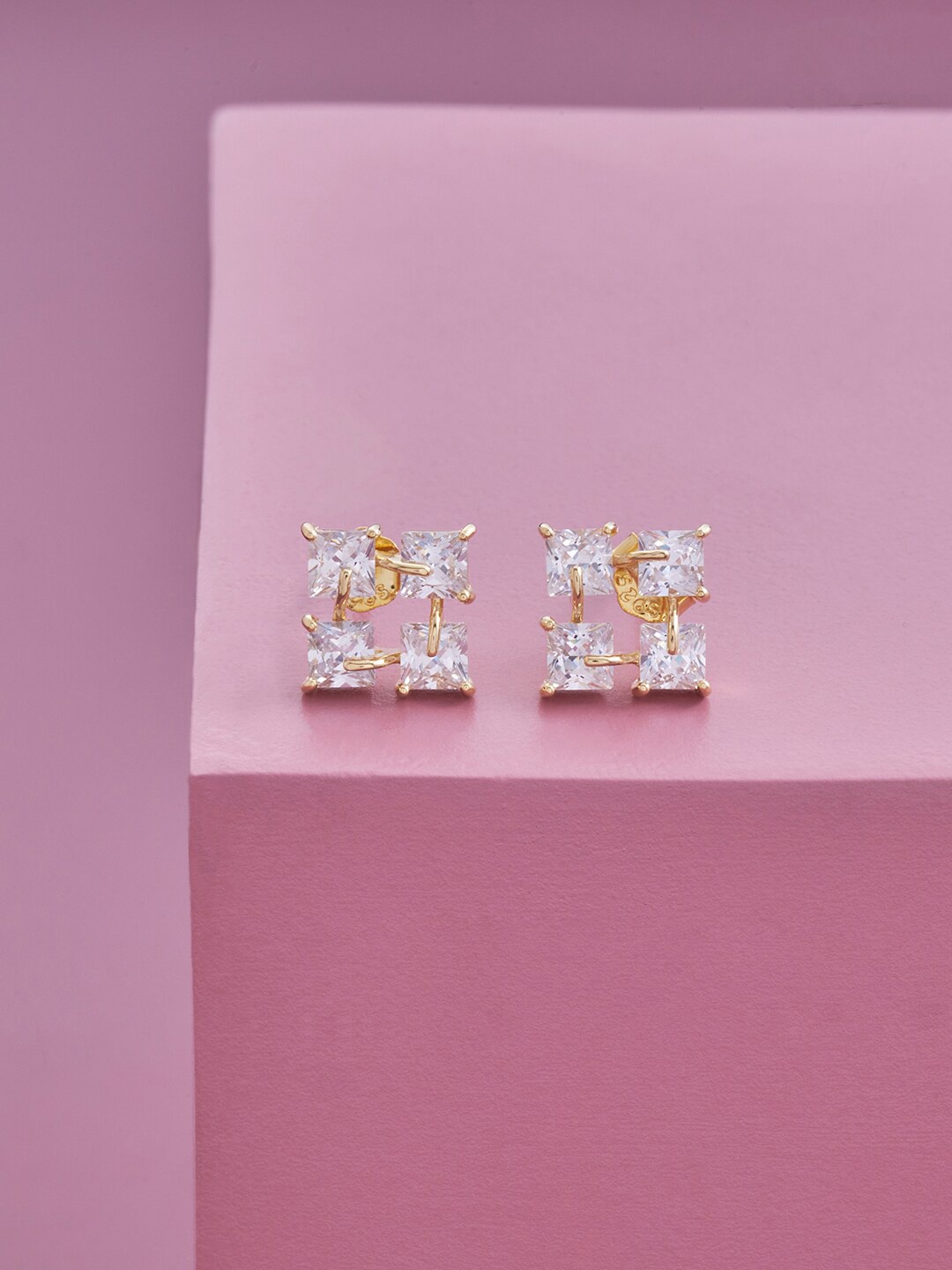 

Kushal's Fashion Jewellery Contemporary Studs Earrings, White